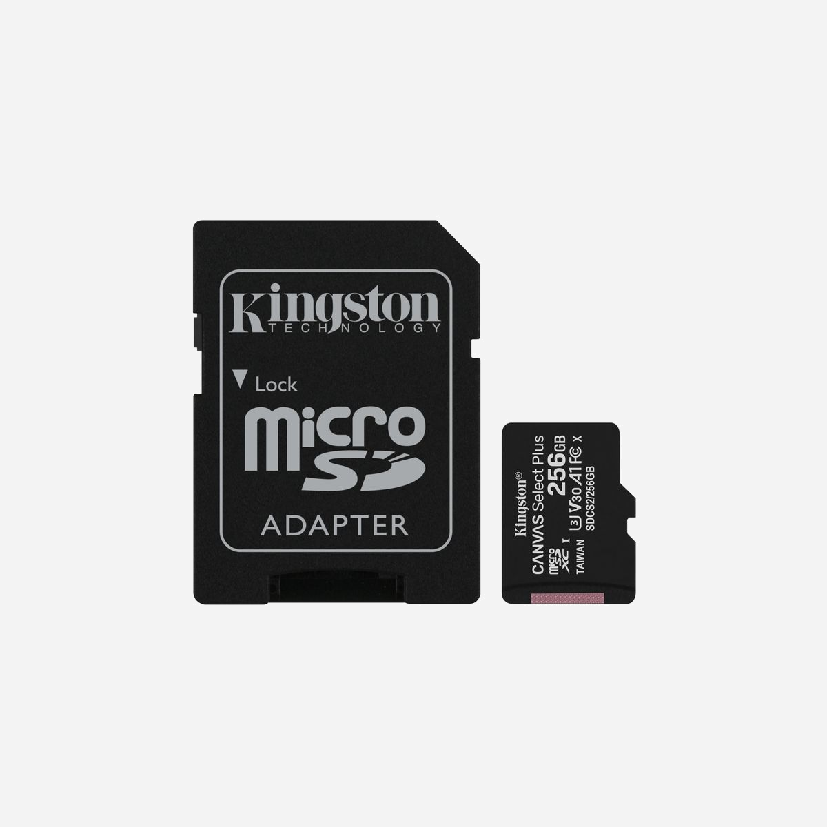 Kingston microSDXC 256Go Canvas Select Plus UHS-I U3 V30 C10 100Mo/s Lecture, 85Mo/s Écriture, Compatible Android, Adaptateur SD inclus - <p>Découvrez la carte microSDXC Canvas Select Plus de Kingston, idéale pour les appareils Android avec des performances A1. Profitez de débits plus rapides et de capacités allant jusqu'à 512 Go*. Parfaite pour le stockage de photos haute résolution et l'enregistrement de vidéos Full HD. Robuste et fiable, cette carte est conçue pour vous accompagner partout en toute sécurité.</p><p><b>Points forts :</b></p><ul><li>Débits supérieurs</li><li>Compatible avec les dispositifs Android</li></ul>