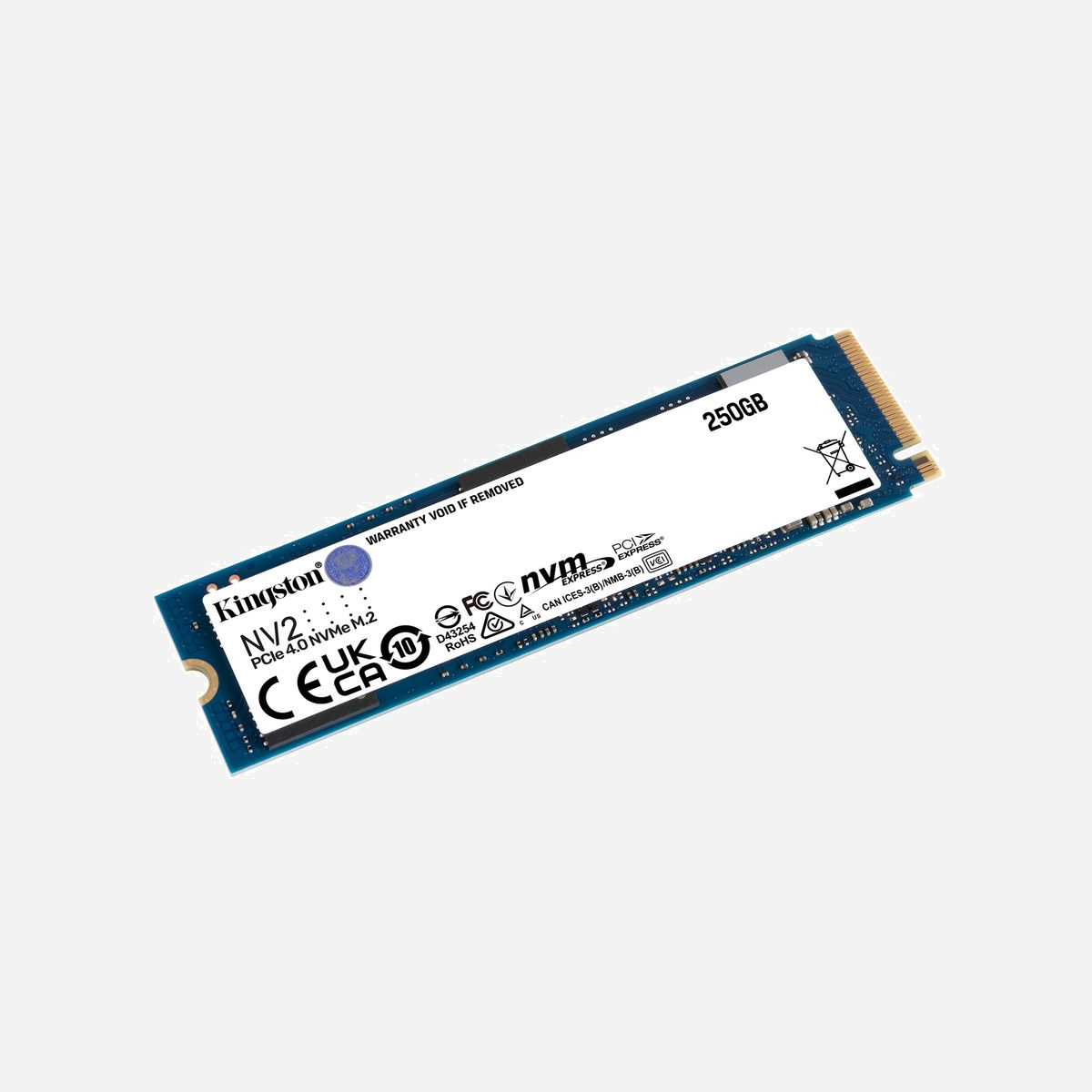Kingston NV2 250Go SSD M.2 2280 PCIe 4.0 NVMe 3D NAND Lecture 3000Mo/s Écriture 1300Mo/s TBW 1280 pour PC et Ordinateur Portable - Découvrez le SSD Kingston NV2 250Go PCIe 4.0 NVMe M.2 2280, offrant des vitesses de lecture/écriture jusqu'à 3 500/2 800 Mo/s pour des performances optimales. Idéal pour les ordinateurs portables et les PC ultra-portables, ce SSD compact et puissant est disponible dans des capacités allant jusqu'à 4To.