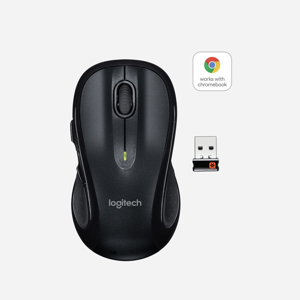 Logitech M510 Souris Laser RF sans fil 2.4 GHz 5 Boutons Programmables - Compatible Windows, macOS, Linux, ChromeOS - Alimentation 4xAA - Logitech M510. Technologie de détecteur de mouvement: Laser, Interface de l'appareil: RF sans fil, Quantité de boutons programmables: 5. Source d'alimentation: Piles. Couleur du produit: Noir