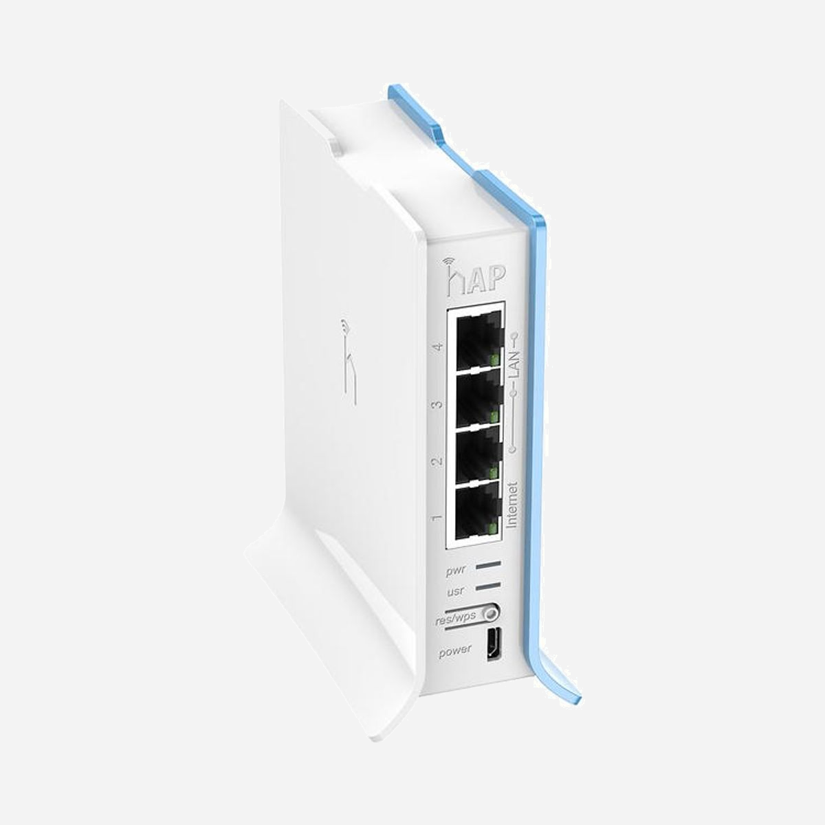Mikrotik RB941-2ND-TC Point d'Accès WiFi 2.4GHz 300Mbps, 4x RJ-45 10/100, 2 Antennes 1.5dBi, USB 2.0, 32MB RAM, -20°C à 70°C - Découvrez le point d'accès sans fil Mikrotik RB941-2ND-TC offrant un débit de transfert jusqu'à 300 Mbit/s. Idéal pour les réseaux locaux, ce point d'accès est doté d'un port LAN Ethernet avec un taux de transfert de données de 10/100 Mbit/s. Disponible en couleur bleu et blanc.