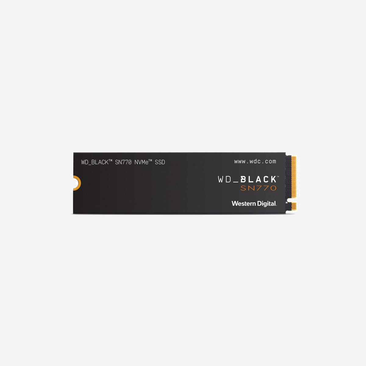 Western Digital Black SN770 SSD 500Go M.2 PCIe 4.0 NVMe 2280 - Lecture 5000Mo/s, Écriture 4000Mo/s, IOPS Lecture 460K, IOPS Écriture 800K - <b>Faites évoluer votre équipement. Améliorez votre jeu. </b><br><br>Plongez dans l'action dès maintenant avec le disque WD_BLACK SN770 NVMe SSD4. Ce disque conçu spécialement pour le gaming est doté d'une interface PCIe Gen4 offrant des vitesses élevées allant jusqu'à 5150 Mo/s (modèles de 1 To et 2 To).<br><br><b>Plongez le premier dans l'action </b><br>Plongez plus vite dans la bataille en éliminant les chargements longs grâce à des vitesses allant jusqu'à 5150 Mo/s (modèles de 1 To et 2 To). <br><br><b>Jeu plus fluide et plus rapide </b><br>Améliorez la réactivité du jeu et le streaming grâce à l'interface PCIe Gen4, gage d’un gain de performances visible. L'interface est compatible avec les meilleurs processeurs et cartes mères, et rétrocompatible avec la technologie PCIe Gen3. <br><br><b>Stockage accru </b><br>Disponible dans des capacités allant jusqu'à 2 To, le disque WD_BLACK SN770 NVMe SSD vous offre un espace conséquent pour stocker vos derniers jeux, de prochaines mises à jour et du contenu téléchargeable. <br><br><b>Boostez votre ordinateur portable</b><br>Obtenez jusqu'à 20 % d'efficacité énergétique en plus à vitesse maximale par rapport à la génération précédente1 (modèle de 1 To) pour une expérience globale de jeu encore meilleure sur votre équipement portable. <br><br><b>Jouez plus longtemps et mieux</b><br>Optimisez les performances de pointe en mode jeu et surveillez l'état de votre disque à l'aide du WD_BLACK Dashboard afin de jouer en toute confiance. <br><br><b>Garantie limitée de 5 ans</b><br>Équipé d'une technologie de gestion thermique avancée permettant de garantir des performances constantes, ce disque fiable conçu par une marque réputée est couvert par une garantie limitée de 5 ans.