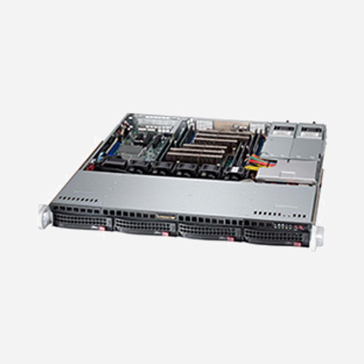 Supermicro CSE-813MFTQ-R400CB Châssis Serveur Rackable 1U Noir - Alimentation 400W, 4 baies 3.5", Carte mère ATX/micro ATX, Ventilation 4x4cm - Supermicro SC813MFTQ-R400CB. Format: Support, Type: Serveur, Couleur du produit: Noir. Alimentation d'énergie: 400 W. Tailles de disques durs supportées: 3.5". Largeur: 437 mm, Profondeur: 503 mm, Hauteur: 43 mm. Diamètre du ventilateur: 4 cm