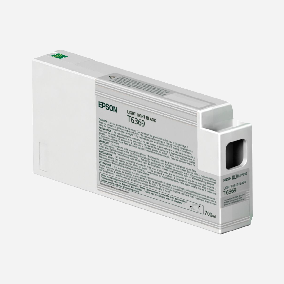 Epson C13T636900 : Cartouche d'encre à Pigments Gris Clair 700ml - Stylus Pro 7900/9900/7890/9890 - Jet d'encre - Noir Très Pâle - Epson Encre Pigment Gris Clair SP 7900/9900/7890/9890 (700ml). Type d’encre de couleur: Encre à pigments, Volume d'encre noire: 700 ml, Couleurs d'impression: Noir très pâle, Quantité: 1 pièce(s)