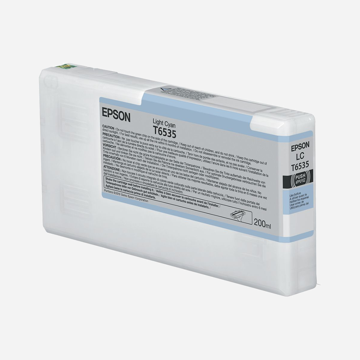 Epson C13T653500 : Cartouche d'encre à Pigments Cyan Clair 200ml pour Stylus Pro 4900, Technologie Jet d'Encre, Original, Made in China - Epson Cyan clair. Type d’encre de couleur: Encre à pigments, Volume d'encre de couleur: 200 ml, Couleurs d'impression: Cyan clair, Quantité: 1 pièce(s)