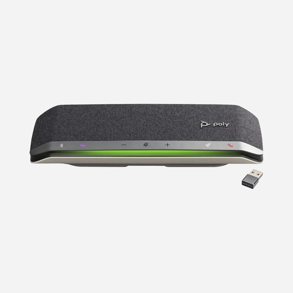 POLY Sync 40-M Haut-parleur USB-A/USB-C Bluetooth 5.1, 3 microphones, IP64, Autonomie 30h, Certifié Microsoft Teams - Polyvalent. Simple. Intelligent<br>L’entreprise évolue. Votre solution de réunion virtuelle aussi. Le haut-parleur intelligent USB/Bluetooth® Poly Sync 40 offre aux utilisateurs une efficacité hors pair. Pratique et offrant un son remarquable, il est optimisé pour les espaces de travail flexibles et les petites salles de réunion.