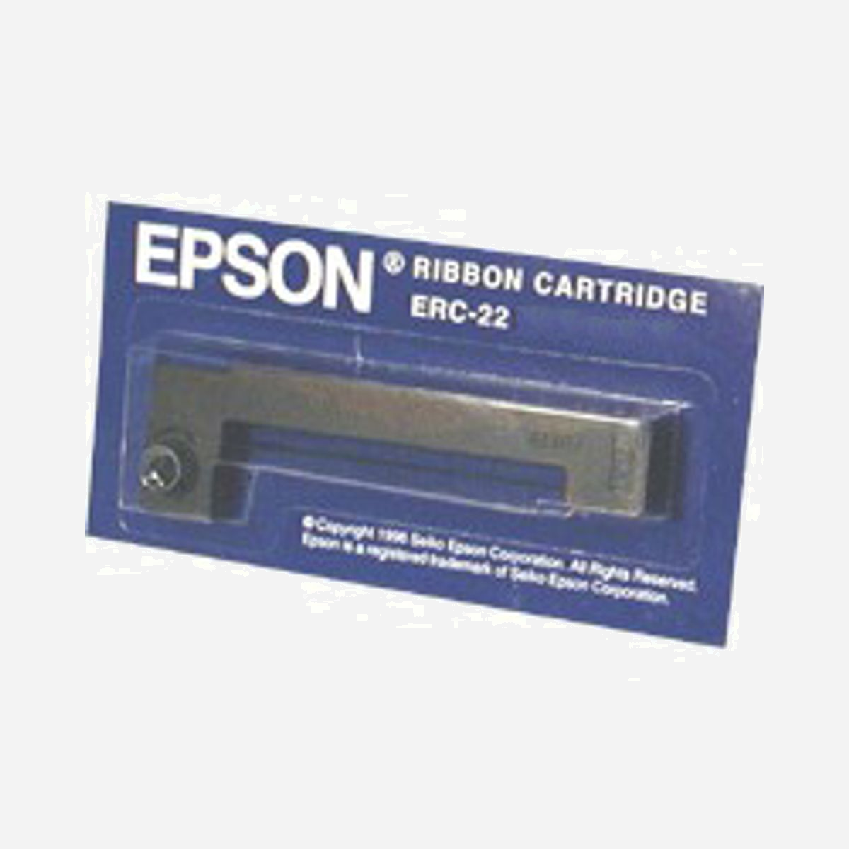 Ruban Epson ERC-22B Noir pour imprimantes M-180, M-190 et séries compatibles. Dimensions colis: 80x115x10mm. Conditionnement palette: 4000 unités. - Epson Ruban N M-180/M-190 (ERC-22B). Compatibilité: Epson M180/182/183/185/190/191/192/195, Couleurs d'impression: Noir, Couleur du produit: Noir. Largeur du colis: 80 mm, Profondeur du colis: 115 mm, Hauteur du colis: 10 mm. Produits par palette: 4000 pièce(s), Produits par couche de palette: 1000 pièce(s), Quantité de commande minimum: 200 pièce(s)