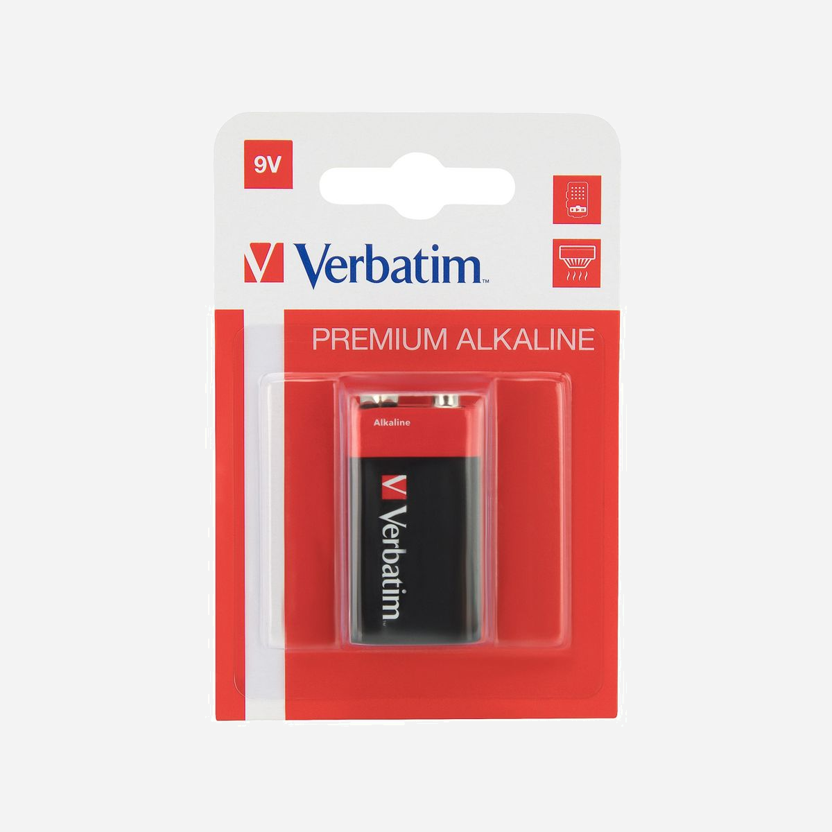 Verbatim Pile Alcaline 9V - Type 9V-6LR61 - Tension 9V - Usage Unique - Poids 46g - Multicolore - Unité - Les piles Verbatim 9V sont recommandées pour les détecteurs de fumée domestiques, car elles garantissent hautes performances et sécurité. Les piles Verbatim 9V sont également conseillées pour les jouets.