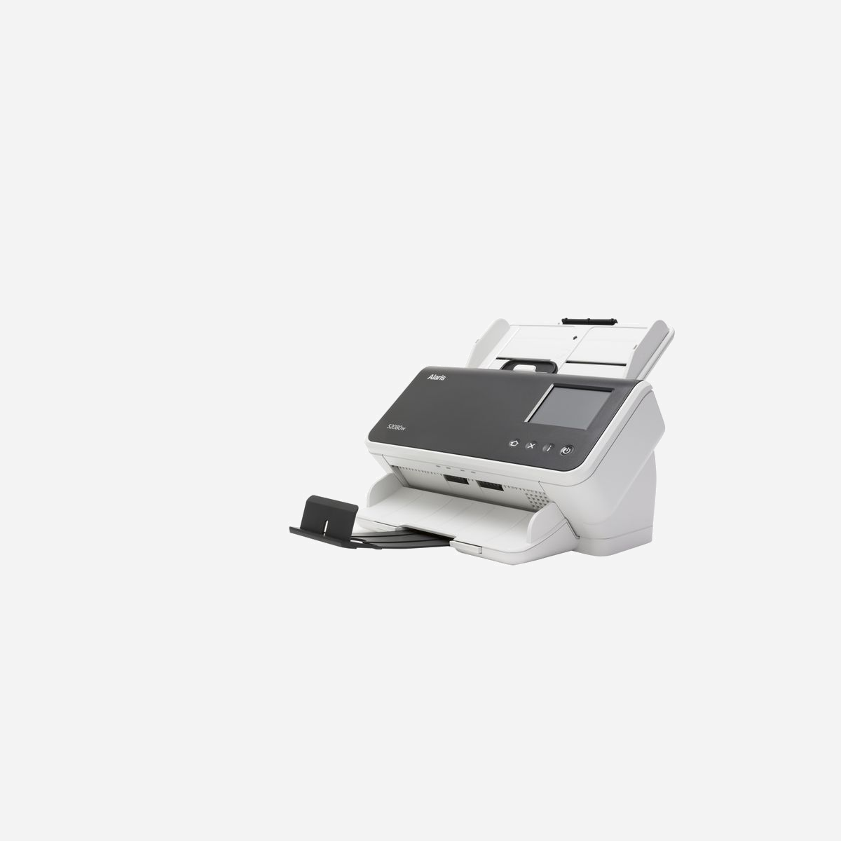 Kodak Alaris S2080W : Scanner ADF A4 600 DPI, Dual CIS, 80 ppm/160 ipm, USB 3.2, Ethernet, WiFi, LCD 3.5", 80 feuilles, 27-413 g/m², Windows - Kodak S2080W. Surface maximal de numérisation: 216 x 3000 mm, Résolution de numérisation optique: 600 x 600 DPI, Profondeur d'affichage d'entrée de couleur: 30 bit. Type de scanner: Scanner ADF, Couleur du produit: Noir, Blanc, Écran: LCD. Type de capteur: Dual CIS, Cycle de fonctionnement par jour (max): 8000 pages, Source lumineuse: LED RGB. Capacité d'entrée standard: 80 feuilles, Capacité du chargeur automatique de documents: 80 feuilles. Taille de papier de série A ISO maximum: A4, Prise en charge des types de numérisation de support: Carte de visite, Enveloppes, Papier ordinaire, Papier plastifié, Papier recyclé, Papier épais,..., ISO, Format Series A (A0...A9): A4