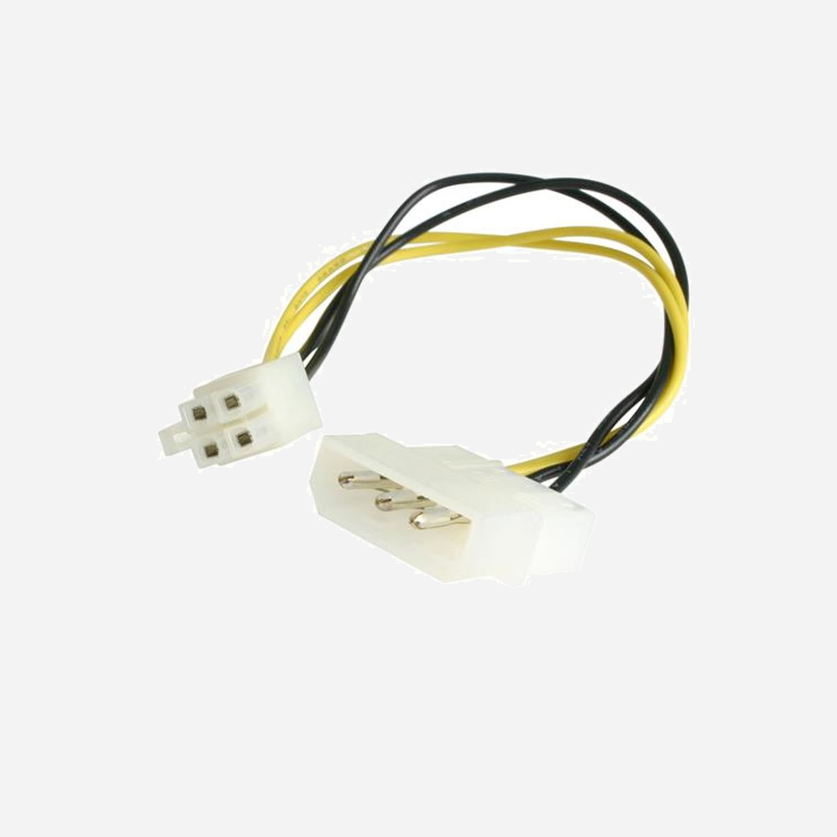 Câble d'alimentation interne StarTech.com LP4P4ADAP 0.152m - Connecteur Molex 4-pin vers ATX 4-pin - RoHS - Noir/Blanc/Jaune - StarTech.com LP4P4ADAP. Longueur de câble: 0,152 m, Connecteur 1: Molex (4-pin), Connecteur 2: ATX (4-pin). Certificats de conformité: RoHS. Poids: 10 g. Largeur du colis: 90 mm, Profondeur du colis: 125 mm, Hauteur du colis: 14 mm