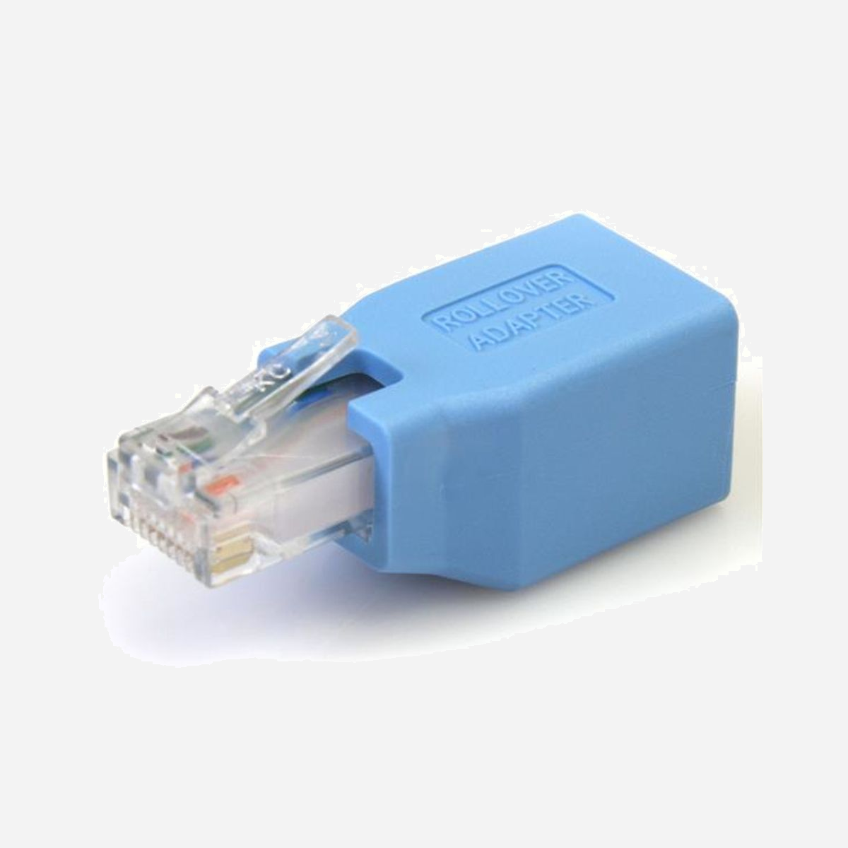 StarTech.com Adaptateur Rollover Console Cisco RJ45 Ethernet Mâle/Femelle - Standard Yost - Boîtier PVC Bleu - Conforme RoHS/CE - Convertissez votre câble RJ45 Ethernet en adaptateur rollover console cisco<br/><br/>Cet adaptateur rollover console cisco fiable est une solution compacte pour convertir un câble Ethernet en câble rollover (câble console cisco®). Cet adaptateur est conforme à la norme de câblage de périphérique de série Yost.<br/><br/>The StarTech.com Advantage<br/>