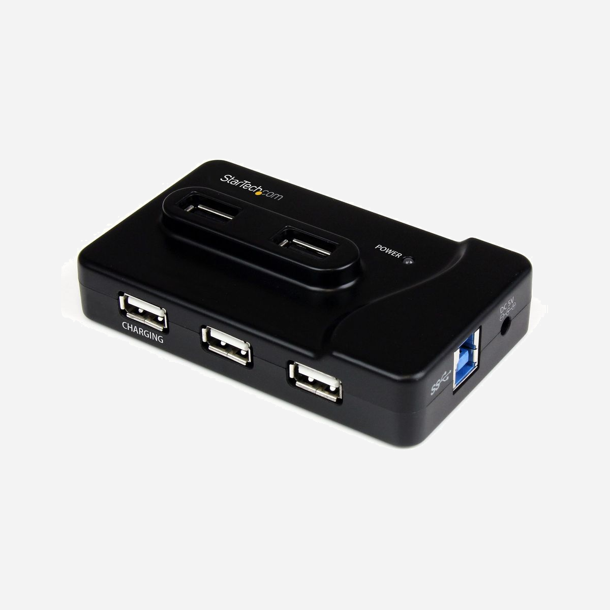 StarTech.com Hub USB 3.2 Gen 1 & 2.0 - 6 Ports (2x USB 3.2 Gen 1 Type-A, 4x USB 2.0) - Port de Charge 2A - Chipset VIA/VLI VL813 - Noir - Ajoutez 2 ports USB 3.2 Gen 1 et 4 ports USB 2.0 à votre ordinateur via une seule connexion USB 3.2 Gen 1<br/><br/>Le hub combiné USB 3.2 Gen 1/2.0 6 ports ST7320USBC comporte un port de chargement USB spécial à haut rendement dédié qui vous permet de charger vos appareils USB avec une alimentation de 2 A, ou peut ajouter 2 ports USB 3.0 et 4 ports USB 2.0 à un ordinateur à l'aide d'une seule connexion USB 3.0 hôte.<br/>Ce hub comprend un adaptateur d'alimentation externe qui, une fois connecté, permet de charger certains appareils électroniques portables (p. ex., un iPhone® ou un autre smartphone), même sans connexion USB à un ordinateur hôte.<br/>Offrant un design unique avec des ports USB sur trois de ses côtés, ainsi qu'une combinaison de ports USB 2.0 et 3.0, ce hub USB polyvalent est idéal pour les ordinateurs portables et de bureau.<br/><br/>The StarTech.com Advantage<br/>