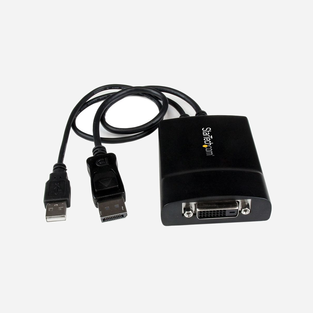 StarTech.com Adaptateur Vidéo Actif DP2DVID2 DisplayPort 1.2 vers DVI-D Dual Link (2560x1600 60Hz) M/F, Alimentation USB, Câble 0.37m, HDCP - Connectez votre Écran DVI Dual Link à une source Vidéo DisplayPort®, pour les applications haute résolution.<br/><br/>L'adaptateur DisplayPort® vers DVI (Dual-Link) DP2DVID2 convertit activement le signal de sortie d'une source vidéo DisplayPort pour l'utiliser avec un écran ou un projecteur DVI-D, en permettant d'éliminer les coûts d'équipement engendrés par la mise à niveau d'un moniteur DVI à des fins de compatibilité.<br/><br/>L'adaptateur prend en charge la vidéo haute résolution (jusqu'à 2560x1600 à 60 Hz) pour un niveau de performance graphique exceptionnel sur une carte vidéo de bureau, un ordinateur portable ou un MacBook® équipé de DisplayPort.<br/><br/>Le DP2DVID2 procède à une conversion DisplayPort-DVI active, adaptée aux sources vidéo dont les signaux de sortie DisplayPort sont multimodes (DP++) ou monomodes. Cela permet même d'utiliser l'adaptateur avec les cartes graphiques qui ne peuvent pas fournir des signaux de sortie DP++ multimodes, comme les cartes ATI® Eyefinity.<br/><br/>The StarTech.com Advantage<br/>
