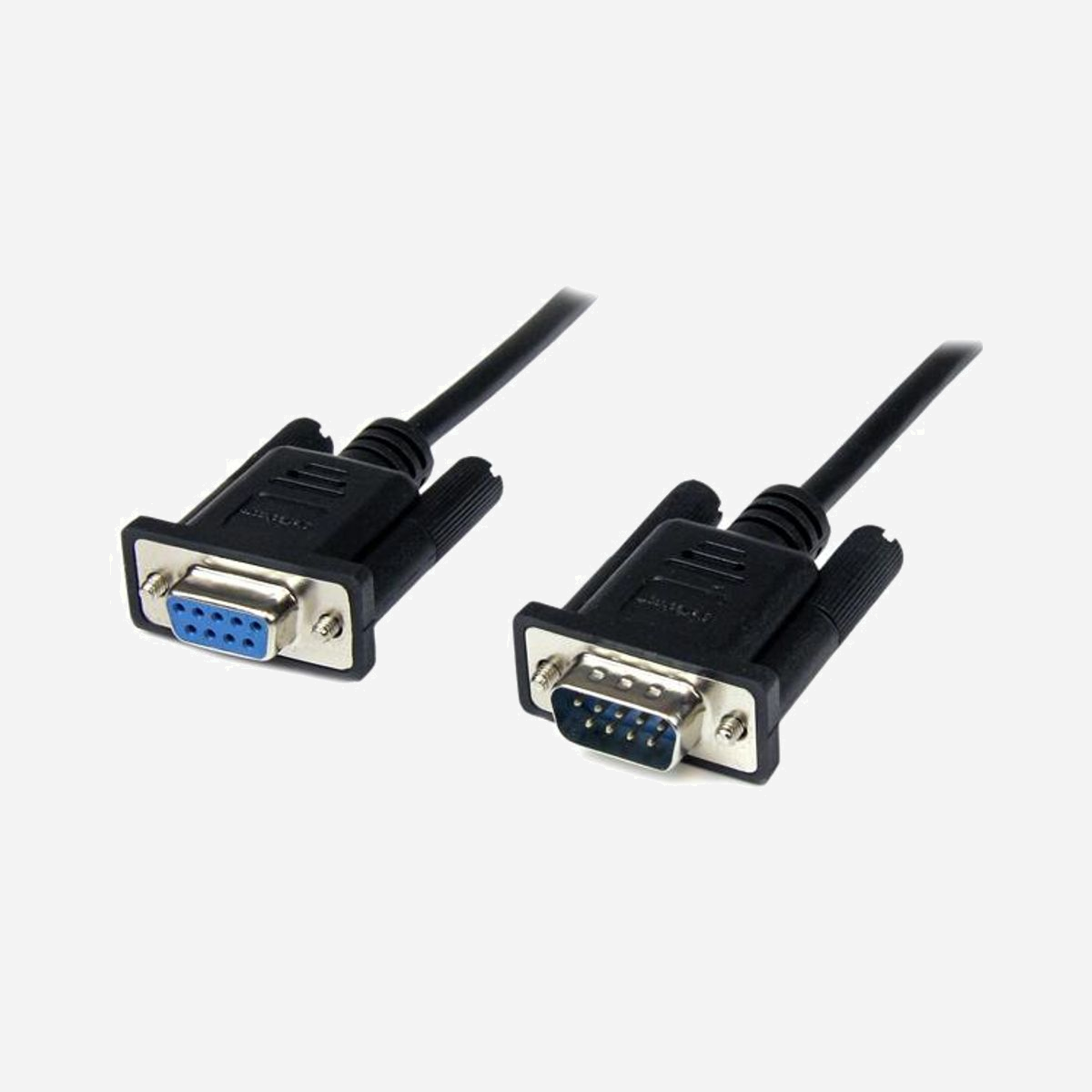 StarTech.com Câble Null Modem Croisé Série RS232 DB9 2m Noir, Connecteurs DB9 Mâle/Femelle, AWG 28, Certifié CE/RoHS, SCNM9FM2MBK - Connectez vos Périphériques Série, et Transférez vos Fichiers<br/><br/>Le câble null modem DB9 2 m SCNM9FM2MBK comporte un connecteur mâle DB9 et un connecteur femelle DB9 vous permettant de brancher un appareil série sur un port série à 9 broches, ou de transférer directement des fichiers entre des PC par connexion série.<br/>Conçu pour fournir une connexion fiable et durable<br/><br/>The StarTech.com Advantage<br/>