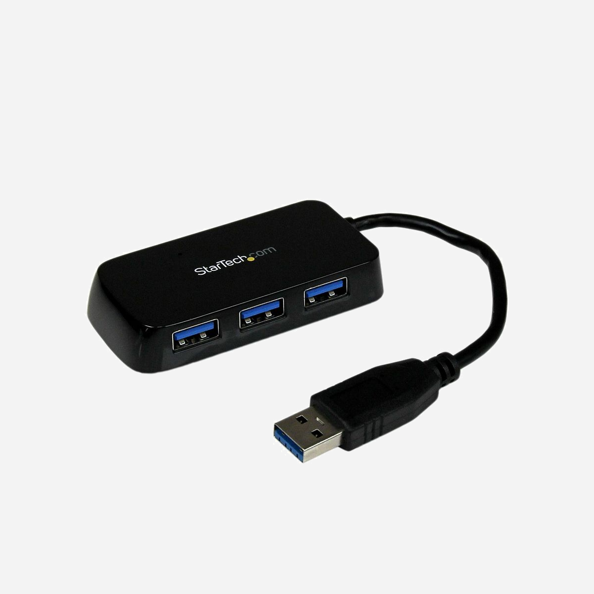 StarTech.com Hub USB 3.2 Gen 1 (5Gbps) ST4300MINU3B - 4 ports Type-A, câble intégré 0.145m, chipset Genesys Logic GL3522, noir, compatible Windows/macOS - Ajoutez quatre ports USB 3.2 Gen 1 externes à votre ordinateur portable ou votre Ultrabook™ grâce à un hub plat et portable<br/><br/>Le hub portable SuperSpeed Mini USB 3.2 Gen 1, 4 ports ST4300MINU3B (noir) vous permet d'étendre vos capacités USB en transformant un port USB 3.0 en quatre ports USB 3.0 externes. Sa conception intégrée en fait l'accessoire idéal pour votre ordinateur portable Mac® ou PC ou votre ordinateur Ultrabook™.<br/><br/>Le hub USB 3.2 Gen 1, 4 ports prend en charge une bande passante USB 3.0 de 5 Gb/s, soit jusqu'à dix fois la norme USB 2.0. Il est rétrocompatible avec des appareils USB 2.0 et 1.1, ce qui assure un fonctionnement parfait de tous vos périphériques et vos appareils USB, et ce, quel que soit leur âge.<br/><br/>Idéal pour les utilisateurs à la maison ou au bureau ayant besoin de portabilité, le hub USB 3.0 externe est alimenté par USB. Son châssis robuste et compact comporte un câble intégré, ce qui évite de devoir en acheter d'autres pour le brancher à votre système.<br/><br/>The StarTech.com Advantage<br/>