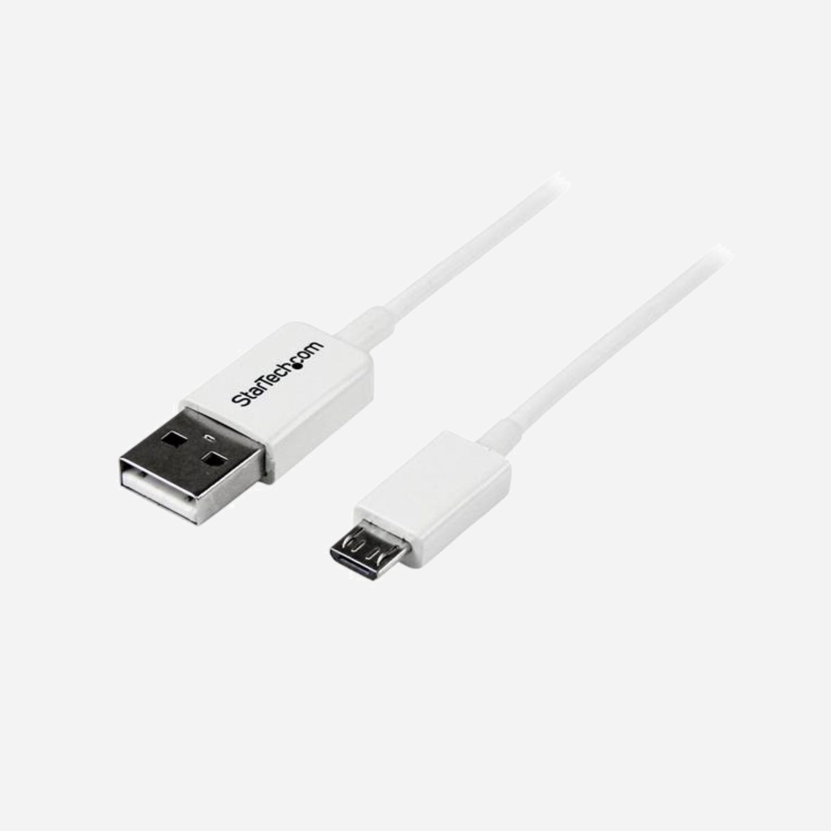 StarTech.com Câble USB 2.0 A vers Micro-B 50cm Blanc - USBPAUB50CMW - Mâle/Mâle - 480 Mbit/s - Contacts Nickel - RoHS - Chargez ou synchronisez vos appareils portables Micro USB 2.0 sur de courtes distances grâce à ce câble blanc léger<br/><br/>Le câble USB vers Micro USB USBPAUB50CMW de 50 cm comporte des connecteurs USB moulés minces, permettant une connexion simple entre vos appareils mobiles Micro USB 2.0 (smartphones, appareils photo numériques, tablettes, disques durs portables, etc.) et votre ordinateur PC ou Mac® pour les tâches quotidiennes, comme la synchronisation des données et le transfert de fichiers.<br/><br/>La petite longueur de nos câbles Micro USB est idéale pour les connexions d'appareils à proximité, ce qui en fait une solution mobile adaptée comme accessoire de tablette ou d'ordinateur portable.<br/><br/>Conçu et fabriqué pour une durabilité optimale<br/><br/>The StarTech.com Advantage<br/>