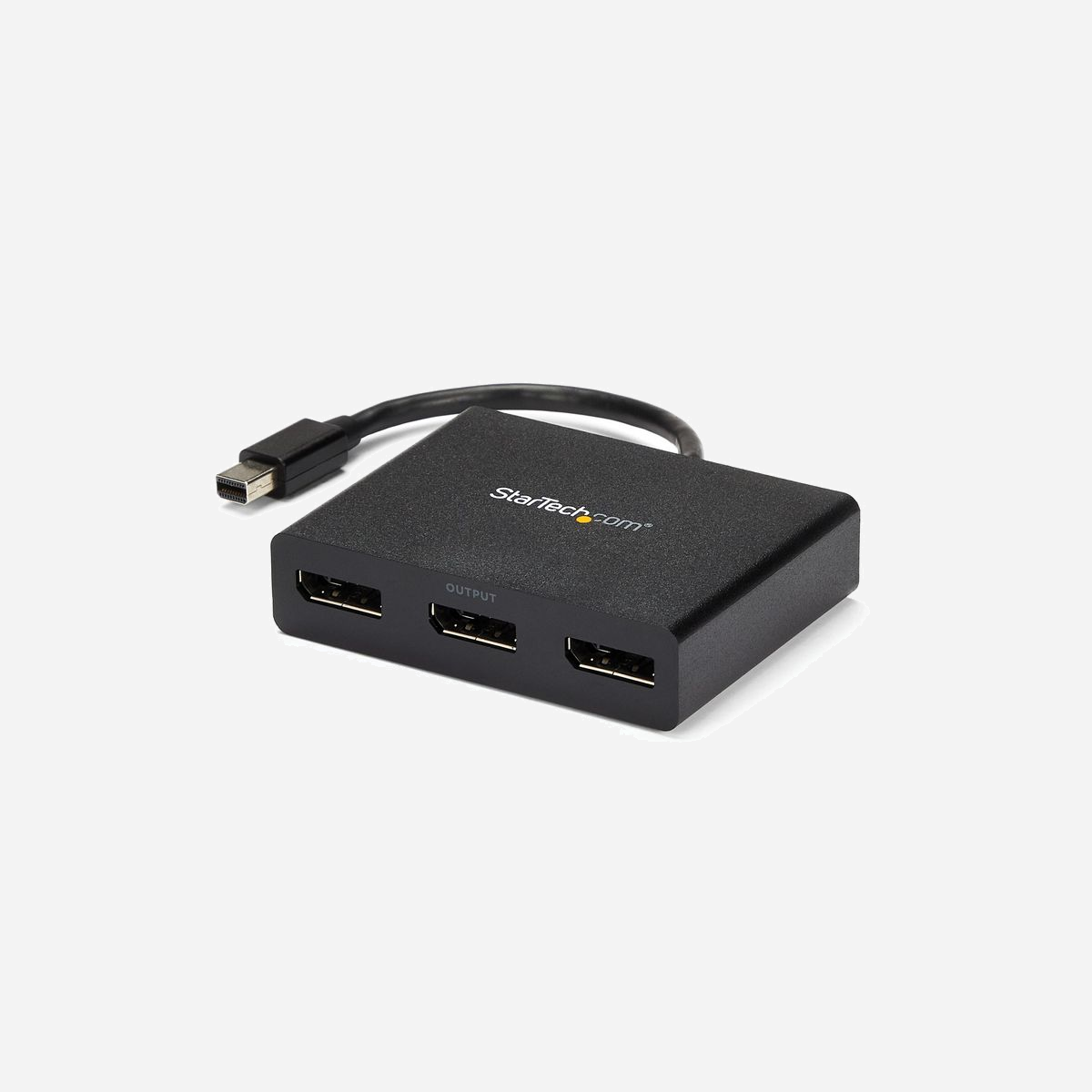 StarTech.com Hub MST Mini DisplayPort vers 3x DisplayPort - Résolution jusqu'à 3840x2160 - Compatible Windows - MSTMDP123DP - Utilisez cet Adaptateur pour connecter trois Écrans indépendants à un seul port mDP 1.2<br/><br/>Ce hub MST vous permet de brancher trois moniteurs DisplayPort à votre ordinateur Mini DisplayPort. La technologie MST peut être utilisée sur n'importe quel appareil Windows® prenant en charge DisplayPort 1.2, comme les modèles Lenovo™ Think Pad® et Microsoft® Surface™. Lorsqu'il est connecté à des révisions précédentes de DisplayPort, comme DP 1.1, le hub MST fonctionne comme un répartiteur vidéo.<br/><br/>Augmentez votre productivité avec plusieurs écrans<br/><br/>Plus portables que jamais, les nouvelles générations d'ordinateurs portables comportent cependant moins de sorties vidéo, et leur écran intégré est petit. Le hub MST résout ces problèmes en vous permettant de brancher trois écrans indépendants à un seul port Mini DP de votre ordinateur. Vous pouvez ainsi travailler plus facilement sur plusieurs tâches en même temps. Grâce à ce hub MST, vous pouvez étendre votre ordinateur de bureau sur des moniteurs supplémentaires et diffuser du contenu indépendant sur chacun d'entre eux afin d'accroître votre productivité et de traiter plusieurs tâches en même temps. Ce système se révèle idéal pour créer une solution de bureau partagé facile à connecter, avec un ensemble de périphériques comprenant un clavier et une souris sans fil. Vous pouvez également diffuser la même image sur plusieurs écrans dans des applications de visualisation à distance, comme l'affichage numérique.<br/><br/>Une qualité d'image remarquable qui n'épuisera pas les ressources de votre système<br/><br/>La technologie MST utilise votre carte vidéo pour réduire au minimum l'utilisation des ressources système tout en offrant une résolution Ultra HD 4K. Le format 4K est pris en charge par les derniers périphériques audio-vidéo et offre une résolution quatre fois supérieure au 1080p. Par ailleurs, le hub MST peut diffuser en haute définition (1080p), il est donc idéal pour les applications nécessitant une haute résolution, comme le graphisme et l'imagerie médicale.<br/><br/>Fonctionne avec n'importe quel écran, téléviseur ou vidéoprojecteur<br/><br/>Ce hub MST vous permet de brancher des écrans DVI, VGA ou HDMI à l'aide d'adaptateurs vidéo Mini DP, ce qui assure la compatibilité avec tous vos moniteurs actuels. Doté des certifications VESA et DisplayPort, le hub prend en charge les systèmes DP 1.2, ce qui facilite son intégration à votre équipement vidéo actuel.<br/><br/>The StarTech.com Advantage<br/>
