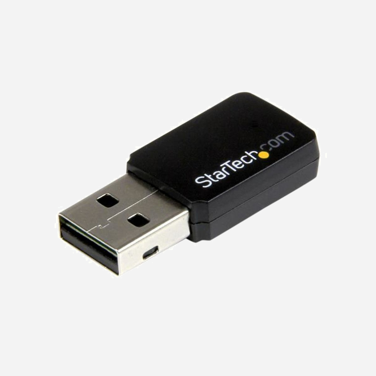StarTech.com USB433WACDB - Adaptateur USB 2.0 WiFi AC600 Dual Band 802.11ac, chipset Realtek RTL8811AU, 433Mbps/5GHz, 150Mbps/2.4GHz, 1T1R, WPS, Windows/macOS - Ajoutez une connectivité bibande sans fil AC à un ordinateur portable ou de bureau par USB 2.0<br/><br/>Le mini adaptateur USB 2.0 réseau sans fil AC600 USB433WACDB permet d'ajouter la connectivité sans fil AC à un ordinateur portable ou de bureau par un adaptateur USB tout petit.<br/><br/>Les applications réseau consommant beaucoup de bande passante, comme la lecture de vidéos HD en continu, la conférence en ligne, le transfert de fichiers et le jeu, demandent de plus en plus de capacités. Couplé à un routeur 802.11ac, cet adaptateur sans fil AC confère une vitesse et une portée plus importantes à votre réseau sans fil professionnel ou domestique. L'adaptateur WiFi bibande USB prend en charge des vitesses de transfert pouvant atteindre 433 Mb/s sur une bande de 5 GHz, et 150 Mb/s sur une bande de 2,4 GHz.<br/><br/>Cet adaptateur réseau polyvalent est doté d'une antenne 1T1R (un transmetteur et un récepteur) et d'un bouton WPS permettant l'enregistrement sécuritaire de l'appareil d'une seule touche. L'adaptateur USB 802.11ac est également rétrocompatible avec les réseaux 802.11a/b/g/n, ce qui permet de l'intégrer à vos périphériques de réseau.<br/><br/>The StarTech.com Advantage<br/><br/>- Profitez d'une plus grande vitesse sans fil et d'une meilleure couverture avec compatibilité 802.11ac<br/>- Assurez une connexion WiFi rapide avec moins d'interférences sur un système bibande 2,4/5 GHz<br/>- Connectez à des réseaux sans fil existants avec rétrocompatibilité 802.11a/b/g/n