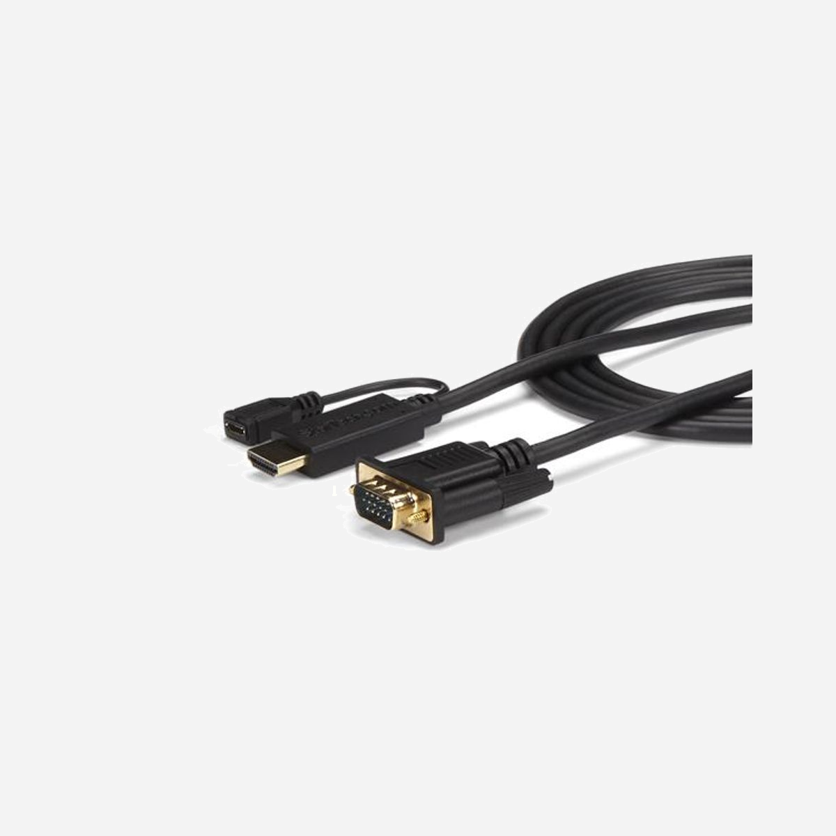 StarTech.com Câble Adaptateur HDMI vers VGA 1.9m (HD2VGAMM6) Actif 1920x1200/1080p M/M Chipset Chrontel-7101A Alimentation USB Optionnelle - Grâce à ce câble adaptateur de 1,8 m, éliminez les adaptateurs en connectant directement votre source HDMI à un moniteur/vidéoprojecteur VGA<br/><br/>Le câble convertisseur de 1,8 m HDMI® vers VGA HD2VGAMM6 vous permet de connecter votre Chromebook™, ou ordinateur de bureau ou portable HDMI à un écran ou vidéoprojecteur VGA, sans adaptateurs ni câbles supplémentaires.<br/><br/>Ce câble convertisseur vous évite de devoir combiner un adaptateur HDMI vers VGA à un câble VGA volumineux en offrant une solution de bout en bout permettant de connecter votre ordinateur HDMI numérique à votre vidéoprojecteur ou écran VGA.<br/><br/>Contrairement à la plupart des adaptateurs HDMI vers VGA qui requièrent une prise pour convertir le signal vidéo, le modèle HD2VGAMM6 ne nécessite aucune alimentation externe pour la plupart des installations. Pour fonctionner avec les ordinateurs Mac qui requièrent plus de puissance, le modèle HD2VGAMM6 comporte une source d’alimentation USB intégrée en option (câble USB non inclus), qui facilite la connexion d’un écran à votre bureau ou votre poste de travail lorsqu’une puissance supplémentaire est nécessaire.<br/><br/>Auparavant, il était difficile et coûteux de passer de l’HDMI numérique au VGA analogue. Maintenant, il est possible d’éviter des coûts supplémentaires en connectant votre source vidéo HDMI à votre écran ou vidéoprojecteur VGA existant au moyen du modèle HD2VGAMM6. De plus, étant donné que le câble adaptateur prend en charge des résolutions vidéo jusqu’à 1920 x 1200 ou 1080p, vous pourrez continuer à utiliser votre écran VGA existant tout en conservant une qualité vidéo haute définition.<br/><br/>Le câble convertisseur HD2VGAMM6 offre une connexion de 1,8 m précise, qui élimine les enchevêtrements dus à la longueur des câbles et assure une installation nette et professionnelle. Pour les installations plus courtes, nous offrons un câble HDMI vers VGA de 91 cm (HD2VGAMM3) et pour les installations plus longues, un câble HDMI vers VGA de 3 m (HD2VGAMM10), ce qui vous permet de choisir la bonne longueur de câble selon vos installations.<br/><br/>Remarque : Le contenu chiffré numériquement depuis une source vidéo HDMI ne s’affichera pas.<br/><br/>The StarTech.com Advantage<br/>