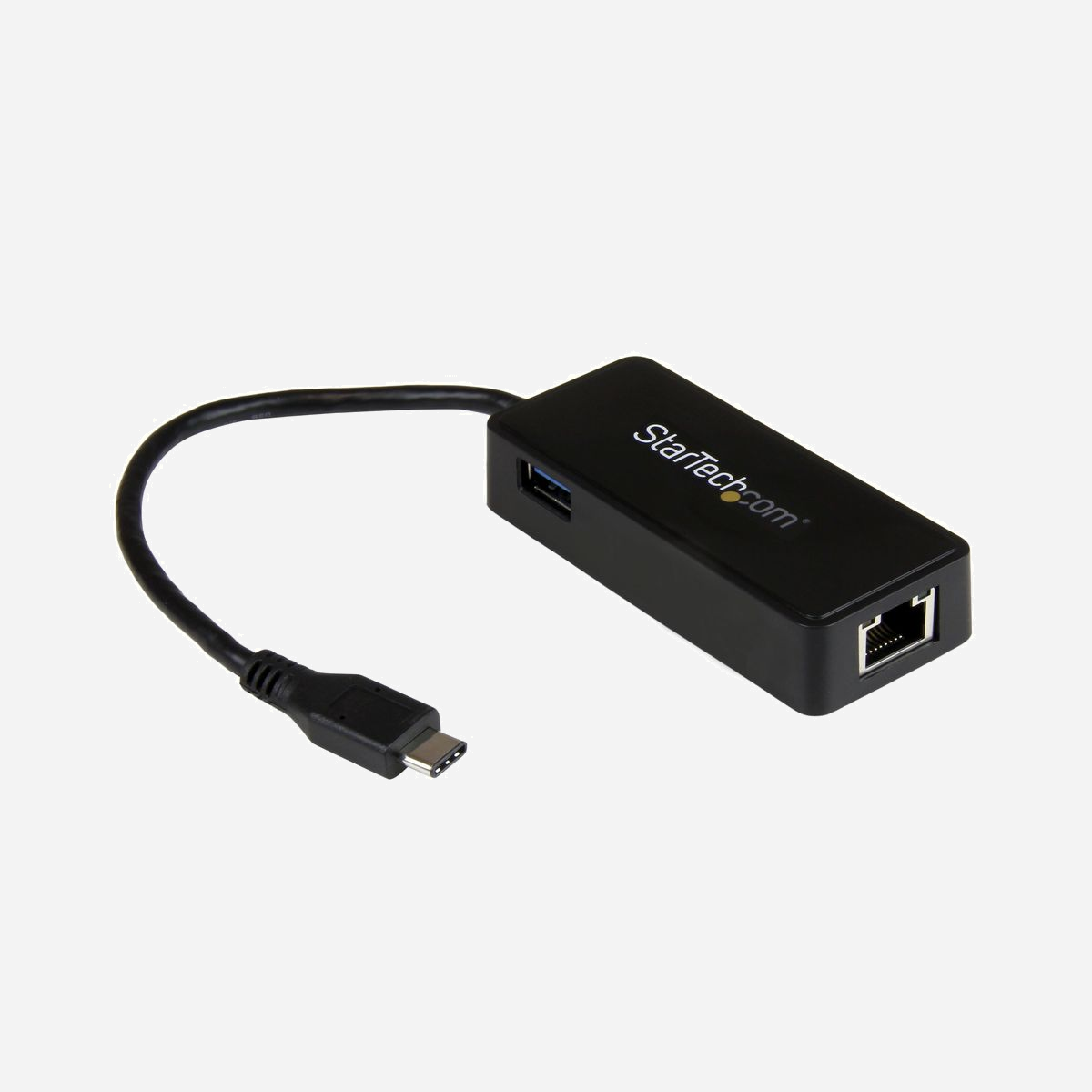 StarTech.com Adaptateur USB-C vers RJ45 Gigabit Ethernet + USB 3.2 Gen 1 Type-A, Chipset ASIX AX88179/VLI VL812, Support Jumbo Frames 4000, VLAN, Windows/macOS/Linux - Utilisez le port USB Type-C de votre ordinateur portable pour ajouter un port Gigabit Ethernet et un port USB 3.1 Gen 1 (type-A)<br/><br/>Vous pouvez désormais facilement connecter un réseau Gigabit grâce au port USB-C™ ou Thunderbolt™ 3 de votre ordinateur portable ou de bureau et ajouter une connectivité pour un périphérique USB (Type-A) supplémentaire. Il se prête parfaitement à une utilisation avec un MacBook, un Chromebook Pixel™, un Dell™ XPS 12, un modèle 2-en1 Dell Latitude™ 12 7000 ou d'autres appareils équipés.<br/><br/>Des Connexions Réseau Gigabit Puissantes<br/><br/>L'adaptateur réseau USB-C prend en charge la bande passante Gigabit complète en misant sur la performance de l'USB 3.1 Gen 1 (5 Gb/s). Désormais, profitez de la vitesse Gigabit pour accéder rapidement en réseau à des fichiers très volumineux.<br/><br/>La Prise En Charge Native Du Pilote Facilite Son Installation<br/><br/>Soyez opérationnel en un rien de temps. Il suffit de brancher l'adaptateur dans le port USB Type-C™ de votre ordinateur portable et de vous connecter au réseau. Le chipset de l'adaptateur réseau assure la prise en charge native du pilote dans Chrome OS™ et Windows® 8.1. L'installation d'un pilote permet de prendre en charge Mac OSX (10.10).<br/><br/>Des Connexions Sans Souci Par USB Type-C<br/><br/>Le connecteur USB-C est plus petit et plus pratique que les modèles précédents. Réversible, il se branche dans vos appareils à l'envers ou à l'endroit. Plus d'énervement ni de port abîmé !<br/><br/>Grâce à son format compact, cet adaptateur réseau USB-C est aussi portable que votre ordinateur du même nom. Il est idéal pour les appareils très mobiles équipés d'un port USB-C, comme le MacBook et le Chromebook Pixel™. Et puisqu'il est directement alimenté par le bus, rien de plus facile que de se connecter en déplacement.<br/><br/>Plus De Connectivité Grâce à l'ajout d'un Port USB 3.1<br/><br/>Certains ordinateurs USB Type-C ne proposent qu'un seul port de connectivité externe. Cet adaptateur Ethernet comporte un port USB Type-A intégré, ce qui vous permet d'y brancher un autre périphérique, comme une souris USB.<br/><br/>Améliorer la productivité et la gestion des périphériques avec l'application Connectivity Tools<br/><br/>Développée pour améliorer les performances et la sécurité, Connectivity Tools est la seule suite logicielle du marché qui fonctionne avec une large gamme d'accessoires de connectivité informatique. La suite logicielle comprend :<br/><br/>•<br/><br/>L'utilitaire de mise en page avancée des fenêtres : pour configurer et enregistrer des mises en page personnalisées des fenêtres.<br/><br/>•<br/><br/>Utilitaire de surveillance des événements USB : Pour suivre et enregistrer les périphériques USB connectés<br/><br/>Pour plus d'informations et pour télécharger l'application Connectivity Tools, veuillez visiter : StarTech.com/Connectivity-Tools<br/><br/>style="text-align:center"><br/><br/>The StarTech.com Advantage<br/>