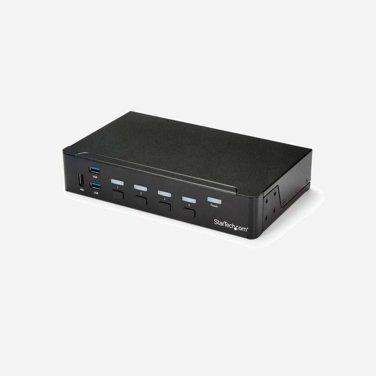 StarTech.com Switch KVM USB HDMI 4 Ports SV431HDU3A2 - Hub USB 3.0 Intégré, Résolution 1920x1080, Audio 3.5mm, Ports Console USB A - Contrôlez quatre ordinateurs HDMI au moyen d’une console unique avec un hub USB 3.0 intégré permettant le partage d’appareils périphériques supplémentaires<br/><br/>Ce commutateur KVM USB 3.0 HDMI® à 4 ports vous permet de contrôler quatre ordinateurs HDMI avec un seul jeu de clavier, souris et moniteur. Le KVM comporte aussi l'audio 3,5 mm et un hub USB 3.0 à 3 ports intégré.<br/><br/>Partage de périphériques USB 3.0 pratique et économique<br/><br/>Ce commutateur KVM offre un hub USB 3.0 à 3 ports intégré, séparé de votre souris et clavier HID, ce qui vous permet de partager des périphériques USB entre chaque ordinateur connecté et d’éviter de devoir encourir la dépense d’un équipement séparé. Le hub USB 3.0 connecte automatiquement les appareils USB connectés à l’ordinateur sélectionné, ce qui vous évite de devoir débrancher et rebrancher vos périphériques.<br/><br/>Avec la prise en charge de l’USB 3.0, vous pouvez atteindre des vitesses de transfert de données jusqu’à 5 Gb/s pour assurer une performance parfaite de vos périphériques USB. Idéal pour transférer rapidement des données vers des disques USB 3.0 externes.<br/><br/>Une qualité d’image HD<br/><br/>Offrant la prise en charge d’une résolution 1080p haute définition, ce commutateur KVM HDMI à 4 ports peut gérer des écrans HDMI avec une clarté cristalline, ce qui est idéal pour les applications graphiques qui requièrent une résolution vidéo de 1920 x 1080.<br/><br/>Contrôle multimédia complet<br/><br/>Ce commutateur KVM est équipé de ports audio auxiliaires 3,5 mm, qui vous permettent de partager l’audio analogique indépendant, à partir de chacun de vos ordinateurs connectés, au moyen de vos haut-parleurs de bureau. L’audio indépendante, ainsi que la vidéo HDMI 1080p, vous donne un contrôle multimédia complet entre différents ordinateurs, ce qui rend ce KVM idéal pour les applications professionnelles créatives comme la vidéo et l’édition ou la créations de sonorités.<br/><br/>The StarTech.com Advantage<br/>