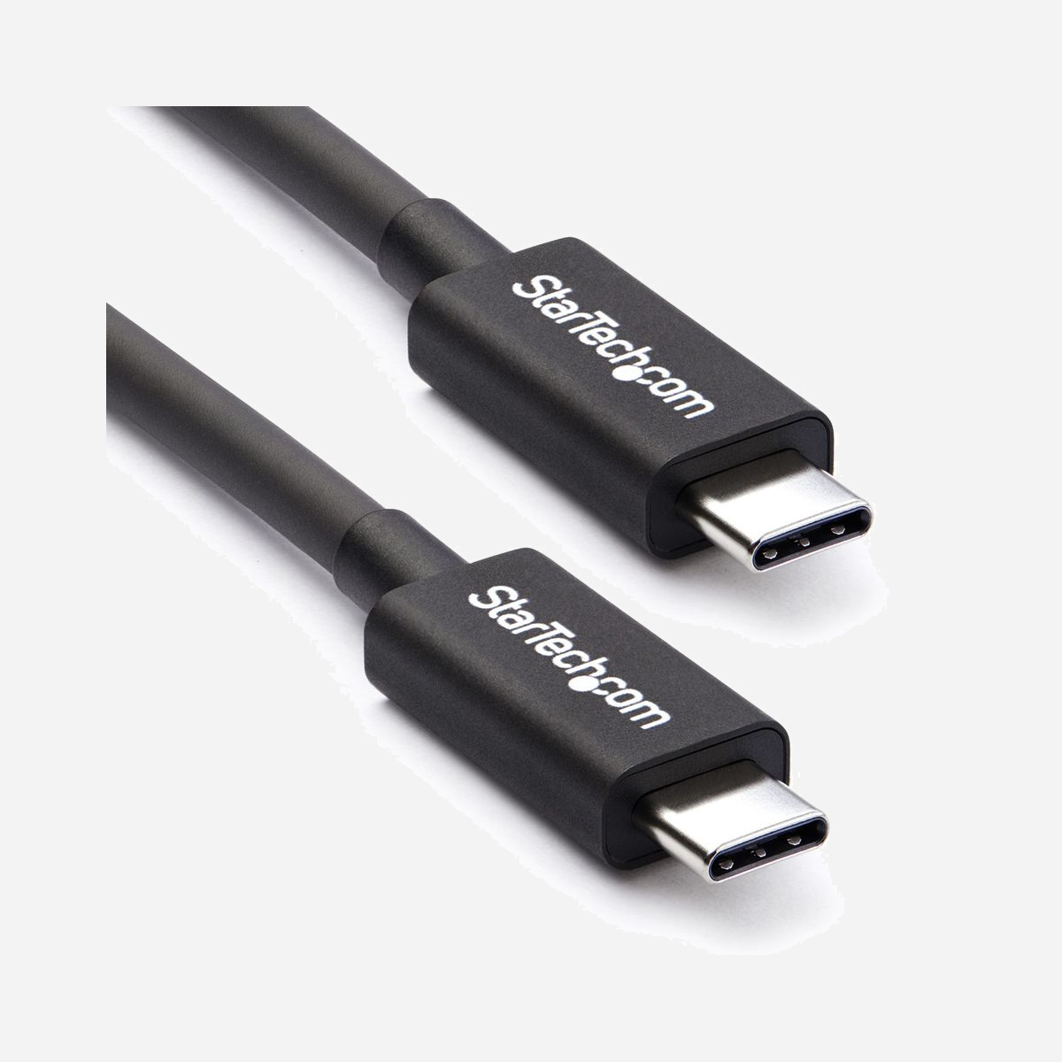 StarTech.com Câble Thunderbolt 3 USB-C 0.5m 40Gbps - Compatible Thunderbolt, USB, DisplayPort - Support Vidéo 5K/4K 60Hz - M/M - Offrez une vitesse de transfert des données quatre fois plus rapide par rapport aux autres types de câbles, rendez possible la vidéo double 4K 60 Hz et alimentez vos appareils avec un câble unique<br/><br/>Ce câble Thunderbolt™ 3 (40 Gb/s) vous permet de vous connecter à n'importe quel port Thunderbolt 3 (USB-C™) pour transmettre des vidéos et des données à vos appareils Thunderbolt, USB et DisplayPort. De plus, le câble vous permet également de charger vos appareils et vous pouvez brancher jusqu'à 6 appareils Thunderbolt 3 dans une installation en série.<br/><br/>Transferts de données plus rapides lorsqu'il est connecté aux appareils Thunderbolt<br/><br/>Ce câble prend en charge une vitesse de transfert de 40 Gb/s lorsqu'il est connecté à un appareil Thunderbolt 3, vous permettant ainsi de transférer des fichiers photo et vidéo quatre fois plus rapidement qu'avec un câble USB 3.1 Gen 2 (10 Gb/s). Par exemple, vous pouvez transférer un film 4K en quelques secondes. Lorsqu'il est connecté à un appareil USB 3.1, le câble prend en charge une vitesse de transfert de 10 Gb/s.<br/><br/>Compatible USB-C<br/><br/>Le câble Thunderbolt 3 est parfaitement compatible avec l'ensemble de vos appareils USB 3.1 Gen 2 et peut être utilisé pour charger et synchroniser vos appareils mobiles. Vous pouvez également connecter et alimenter des ordinateurs portables USB-C, comme votre MacBook ou votre Chromebook™, et des périphériques USB-C, comme votre disque dur portable et votre station d'accueil.<br/><br/>Vidéos Full 4K<br/><br/>Ce câble prend en charge les vidéos Full 4K 60 Hz ou 5K 60 Hz. Le câble prend également en charge DisplayPort 1.2 et est compatible avec les écrans DisplayPort existants. Il est parfait pour connecter votre station d'accueil ou votre ordinateur portable à un écran et bénéficier d'une résolution, d'un contraste et d'une profondeur des couleurs remarquables pour des détails exceptionnels.<br/><br/>Alimentation polyvalente<br/><br/>Ce câble Thunderbolt 3 offre une puissance d’alimentation jusqu’à 100 W pour charger un ordinateur portable ou alimenter un écran, et jusqu’à 15 W pour les appareils alimentés par bus, comme les boîtiers de disque dur.<br/><br/>Mise en réseau Thunderbolt<br/><br/>Ce câble vous permet de facilement établir un pont entre plusieurs ordinateurs portables Thunderbolt 3 pour une mise en réseau 10 Gb pair à pair. Il est idéal pour constituer de petits groupes de travail et partager des périphériques comme des imprimantes et des dispositifs de stockage. Vous pouvez également connecter deux ordinateurs portables Thunderbolt 3 pour faciliter les migrations PC.<br/><br/>The StarTech.com Advantage<br/>