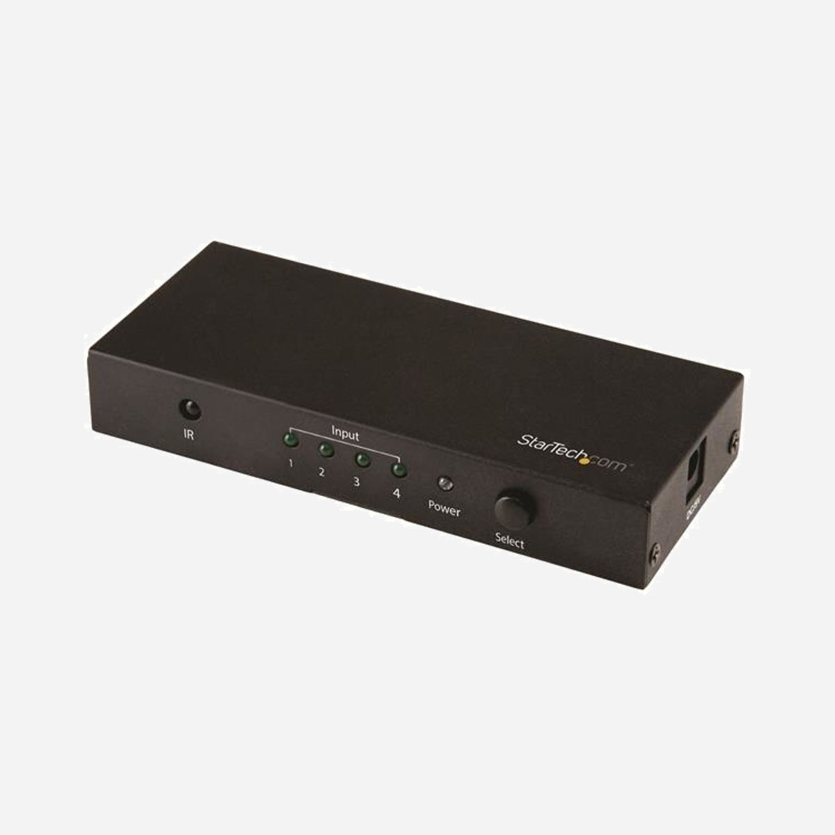StarTech.com VS421HD20 Commutateur HDMI 2.0 4 Ports 4K 60Hz UHD avec HDCP 2.2, Résolution jusqu'à 3840x2160p, Audio 7.1, Noir - Basculez entre quatre sources vidéo HDMI sur un seul écran, avec prise en charge des résolutions Ultra HD<br/><br/>Ce switch vidéo HDMI à 4 ports vous permet de partager un vidéoprojecteur ou un écran HDMI 2.0 avec quatre sources vidéo HDMI 2.0. Il intègre quatre entrées vidéo indépendantes, prenant chacune en charge la résolution 4K à 60 Hz, ce qui en fait la solution idéale pour connecter quatre sources vidéo à un écran doté d'un nombre limité de ports HDMI 2.0.<br/><br/>Qualité d'image remarquable avec prise en charge de la résolution Ultra HD 4K à 60 Hz<br/><br/>Le switch HDMI HDCP 2.2 vous permet d'exploiter les capacités HDR (High Dynamic Range) de vos sources vidéo HDMI 2.0 et d'en faire bénéficier votre écran 4K 60 Hz UHD. Contrairement à la plupart des commutateurs 4K qui prennent uniquement en charge une fréquence de rafraîchissement de 30 Hz, ce commutateur est compatible avec les écrans HDMI 2.0 offrant des résolutions de sortie maximales de 3840 x 2160p à 60 Hz.<br/><br/>Ne vous laissez pas tromper par les écarts entre la compatibilité annoncée et la réalité. De nombreux commutateurs HDMI prennent en charge la résolution 4K. Cependant, ils fonctionnent à une fréquence de rafraîchissement de 30 Hz seulement. Autrement, ces commutateurs affichent une prise en charge de 60 Hz, mais compressent significativement leur signal pour atteindre un sous-échantillonnage de chrominance 4:2:0 de qualité inférieure pour offrir des débits binaires plus faibles. Ce switch HDMI 4K 60 Hz utilise les tout derniers composants pour assurer une prise en charge intégrale de votre équipement HDMI 2.0 et de la résolution 4K authentique à 60 Hz avec sous-échantillonnage de chrominance 4:4:4. La prise en charge des appareils HDMI 2.0 signifie que ce switch peut transmettre une bande passante de 18 Gb/s maximum idéale pour réaliser des tâches informatiques haute résolution.<br/><br/>Le commutateur est rétrocompatible avec les écrans 1080p et 4K 30 Hz, ce qui lui permet de fonctionner avec des écrans de résolution inférieure, comme des téléviseurs et des vidéoprojecteurs, sur votre site ou avec une application d'affichage numérique.<br/><br/>Utilisation simplifiée grâce à la commutation automatique<br/><br/>Ce switch garantit un fonctionnement sans effort grâce à la commutation automatique qui détecte et sélectionne un nouvel appareil connecté. Cette solution est parfaite pour basculer automatiquement vers un lecteur multimédia 4K, tel qu'un lecteur Blu-ray™ UHD 4K, et ce dès l'activation du commutateur. Dans votre salle de classe ou de conférence, le commutateur automatique simplifie le partage de votre vidéoprojecteur entre plusieurs sources, ce qui favorise la collaboration instantanée entre collègues.<br/><br/>Vous pouvez également utiliser le commutateur HDMI en mode manuel, via la télécommande IR fournie ou via le commutateur avant intégré.<br/><br/>The StarTech.com Advantage<br/>