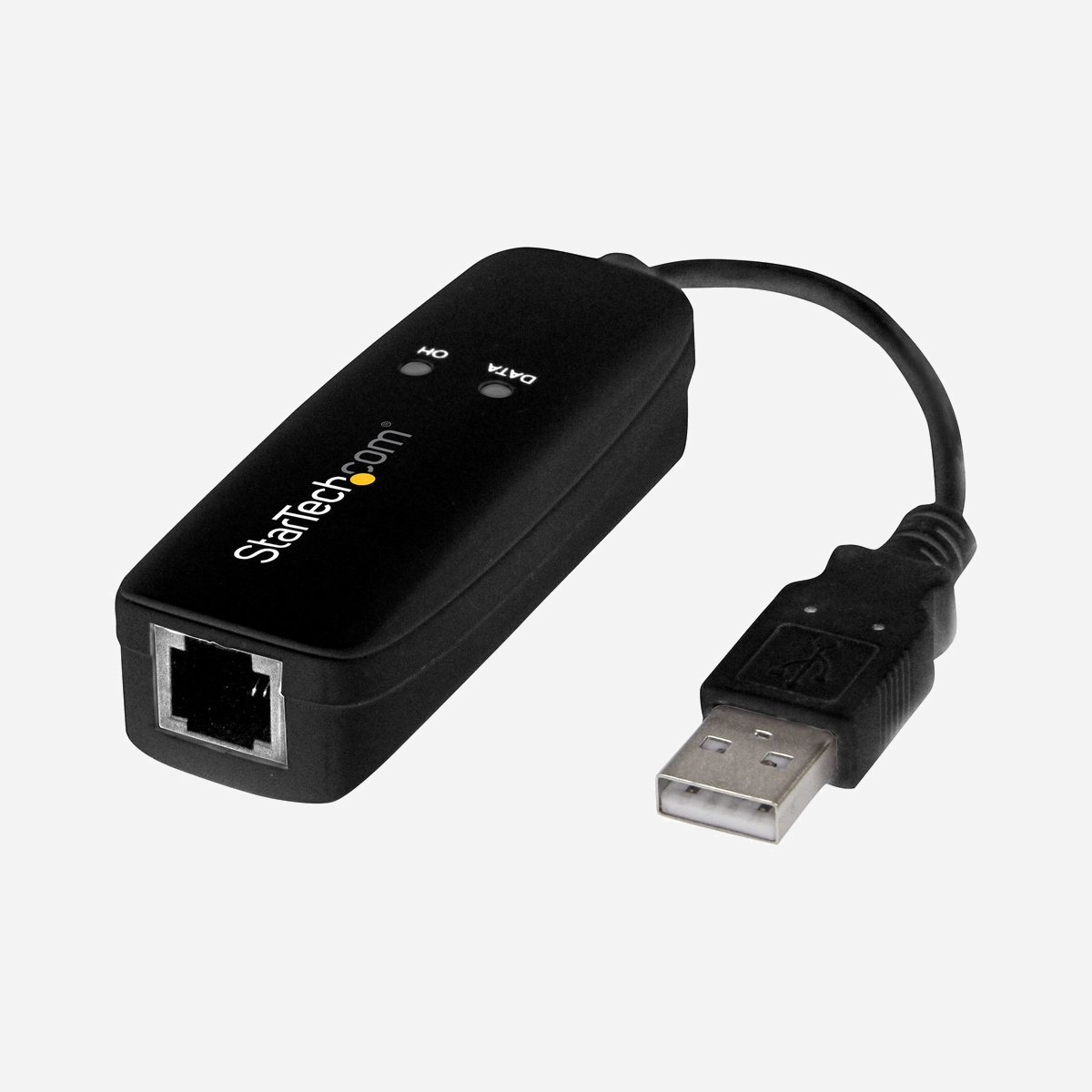 StarTech.com Modem Fax Externe USB 2.0 56K V.92 (USB56KEMH2) - Conexant CX93010-21Z, 14.4 Kbps Fax, Windows/macOS/Linux - Ajoutez une connexion internet commutée et une prise en charge modem fax externe à votre ordinateur portable ou de bureau via USB<br/><br/>Ce modem fax USB 56k matériel vous permet d'accéder à l'Internet via une ligne commutée, lorsqu'aucune connexion haut débit n'est disponible. Doté d'une alimentation USB, ce modem 56k compact est la solution idéale si vous êtes en déplacement avec votre ordinateur portable ou que vous avez besoin d'une connexion Internet de secours pour votre ordinateur de bureau.<br/><br/>Connectivité Internet fiable et polyvalente<br/><br/>Ce modem USB polyvalent peut faire office de connexion Internet de secours dans les régions distantes ou les zones rurales dans lesquelles aucune connexion haut débit n'est disponible. Il prend en charge un débit de transfert maximal de 56 Kb/s (données) et 14,4 Kb/s (fax) et offre une compatibilité avec les dernières normes de transmission (V.92, V.90, etc.).<br/><br/>Ce modem commandé par contrôleur utilise une puce dédiée pour fournir une connexion commutée sans affecter les performances de votre ordinateur, permettant ainsi de préserver les ressources système et de limiter la charge de l'unité centrale.<br/><br/>Envoyez et recevez des télécopies via votre ordinateur<br/><br/>Ce modem USB vous permet également d'utiliser votre ordinateur portable ou de bureau comme fax, afin d'envoyer et de recevoir des télécopies. Il prend en charge les derniers modes de transmission offrant un débit de transfert de télécopie de 14,4 Kb/s.<br/><br/>Conçu pour la mobilité<br/><br/>Doté d'un design compact et léger, ce modem USB peut facilement être transporté dans votre sacoche d'ordinateur ou votre valise. Ce modèle est en outre alimenté via la connexion USB hôte pour une connexion simple et rapide, sans aucun adaptateur d'alimentation externe.<br/><br/>The StarTech.com Advantage<br/>