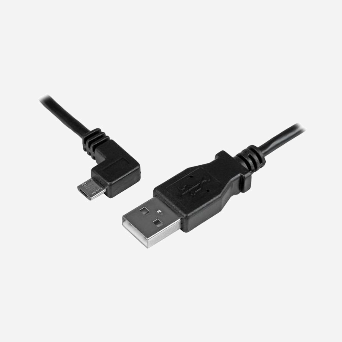 StarTech.com Câble USB 2.0 A vers Micro-USB B coudé 0.5m Noir - M/M - 2.4A - Fil 0.25mm² - Blindage Mylar Aluminium - PVC - RoHS - Chargez vos téléphones et tablettes de dernière génération de manière efficace avec une alimentation jusqu'à 2,4 A<br/><br/>Ce câble Micro-USB comprend un fil de 0,25 mm² afin de fournir l'alimentation nécessaire pour charger plus rapidement vos appareils mobiles. Le câble comprend un connecteur Micro-USB coudé vers la gauche, très pratique pour charger votre appareil mobile dans votre véhicule, ou pour accéder à votre appareil mobile lorsqu'il est connecté à un ordinateur ou un chargeur pour véhicule.<br/><br/>Optez pour la puissance de charge que vos appareils mobiles méritent<br/><br/>Certains téléphones et certaines tablettes nécessitent des puissances d'alimentation spécifiques afin de se charger efficacement. Si un téléphone nécessite par exemple une alimentation de 1,0 A, les besoins d'une tablette peuvent monter à 2,4 A.<br/><br/>Ce câble Micro-USB a été conçu pour fournir une alimentation optimale à vos appareils mobiles afin qu'ils se chargent le plus rapidement possible.<br/><br/>Connexion facile<br/><br/>Le connecteur Micro-USB coudé vers la gauche permet une connexion aux ports difficiles d'accès; idéale lorsque vous souhaitez charger vos appareils mobiles dans votre véhicule. Lorsque votre appareil mobile est en charge, vous pouvez l'utiliser pour envoyer des messages, travailler ou jouer, sans être gêné par le câble.<br/><br/>Le connecteur coudé empêche également les torsions du câble et de lui faire subir une tension excessive pour atteindre la prise. Il permet un positionnement plus naturel au point de connexion, ce qui empêche toute tension inutile et protège le câble et le port de l'appareil contre d'éventuelles détériorations.<br/><br/>Chargez et synchronisez vos appareils mobiles USB<br/><br/>Remplacez le câble Micro-USB fourni avec votre appareil mobile ou conservez l'un des deux comme câble de secours pendant vos voyages. Ainsi, vos appareils mobiles seront prêts à servir tout au long de votre trajet. La longueur du câble (50 cm) est parfaite pour les connexions de proximité et les applications portables, par exemple si vous chargez votre appareil avec un chargeur mobile, sur une station de charge publique ou sur votre ordinateur portable.<br/><br/>The StarTech.com Advantage<br/>