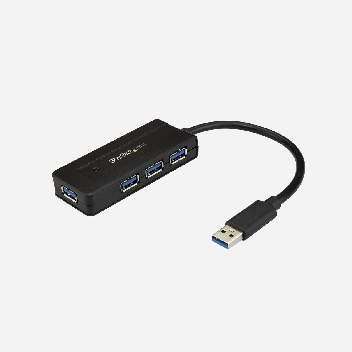 StarTech.com Hub USB 3.2 Gen 1 (5Gbps) 4 Ports Type-A ST4300MINI - Alimentation Bus/Secteur - Chipset VIA/VLI VL813 - Compatible Windows/macOS/Linux - Ajoutez quatre ports USB 3.2 Gen 1 externes et une fonction de charge de téléphone à votre ordinateur portable avec ce hub portable<br/><br/>Ce hub USB 3.2 Gen 1 à 4 ports transforme un simple port USB en 4 ports USB-A, et sa conception compacte, alimentée par USB, en fait l'accessoire idéal pour tous vos déplacements. Pour les appareils nécessitant une alimentation supplémentaire, un adaptateur d'alimentation externe est également fourni avec le hub.<br/><br/>Ajoutez des ports USB où que vous soyez<br/><br/>Compact et léger, ce hub USB à 4 ports a été pensé pour la mobilité. Glissez-le dans la sacoche de votre ordinateur portable lors de vos déplacements pour bénéficier de multiples options de connexion presque partout où vous en avez besoin. Idéal pour connecter les appareils USB les plus répandus, comme les souris, claviers et clés USB, où et quand vous en avez besoin.<br/><br/>Vous pouvez installer ce hub USB 3.2 Gen 1 quasiment partout grâce à son très faible encombrement, notamment dans les environnements de bureau partagé et BYOD (Apportez votre propre appareil) où il s'intégrera parfaitement.<br/><br/>Bénéficiez de plus d'alimentation quand vous en avez besoin<br/><br/>Ce hub USB auto-alimenté est livré avec un adaptateur d'alimentation externe pour prendre en charge les appareils USB énergivores, tels que les disques externes et boîtiers grande capacité qui nécessitent une puissance supérieure à celle fournie par un simple port USB.<br/><br/>Grâce à l'adaptateur d'alimentation; vous pouvez aussi chargez votre smartphone sur l'un des ports disponibles. Chaque port USB-A prend en charge la spécification de charge de pile USB 1.2. Nous vous recommandons de charger un seul appareil à la fois.<br/><br/>Compatibilité universelle pour une installation simplifiée<br/><br/>Puisqu'il ne nécessite aucun logiciel ou pilote supplémentaire, ce hub USB 2.0 est compatible avec un large éventail d'ordinateurs. Son installation s'exécute automatiquement dès le branchement pour que vous puissiez l'utiliser rapidement. Il est également pris en charge par la plupart des systèmes d'exploitation Windows®, macOS, Linux® et Chrome OS™, ce qui en fait un hub compatible multiplateforme.<br/><br/>The StarTech.com Advantage<br/>