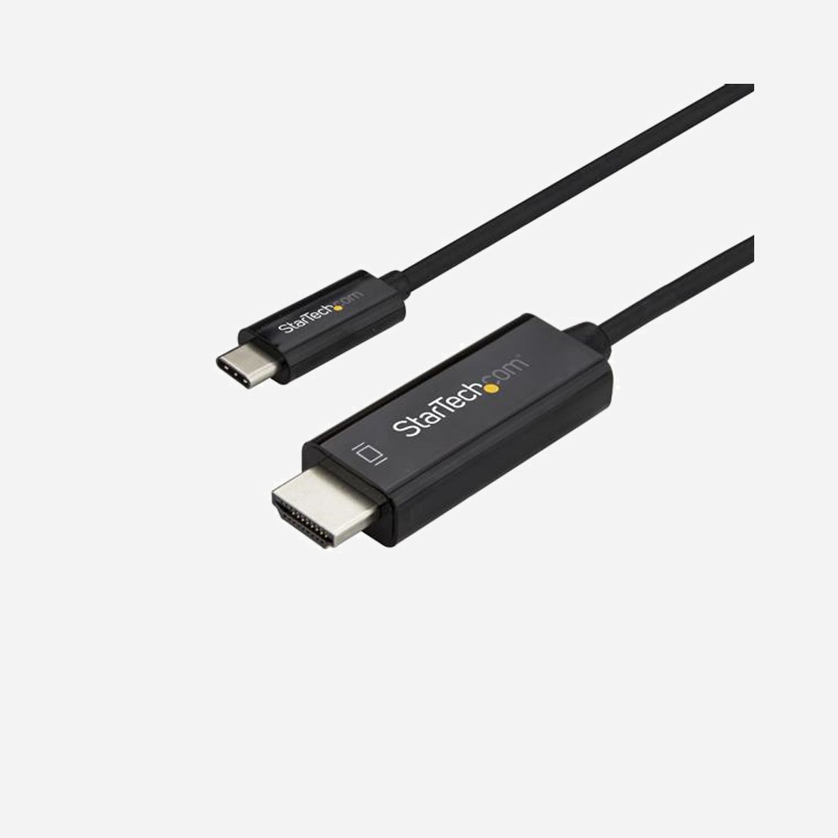 StarTech.com Câble Adaptateur USB-C vers HDMI 2.0 4K 60Hz 2m - CDP2HD2MBNL - Prise en charge DP Alt Mode & résolutions jusqu'à 3840x2160p - Profitez d'un poste de travail dégagé en connectant directement votre ordinateur USB-C™ à un écran HDMI, sans adaptateur supplémentaire<br/><br/>Ce câble adaptateur USB-C™ vers HDMI® offre une solution pratique pour connecter directement votre appareil DisplayPort sur USB Type-C™ à votre écran, téléviseur ou vidéoprojecteur HDMI. L'adaptateur offre une distance de connexion maximale de 2 m et est compatible avec les appareils USB-C prenant en charge le DP Alt Mode, comme MacBook, Chromebook Pixel™ et Dell™ XPS™ modèles 15 et 13. Il est également compatible avec les ports Thunderbolt™ 3.<br/><br/>Installation discrète<br/><br/>Avec ses 2 m de longueur, ce câble adaptateur permet une connexion directe qui évite les adaptateurs et garantit ainsi une installation soignée et professionnelle.<br/><br/>Pour les installations plus courtes et plus longues, StarTech.com propose également un câble USB-C vers HDMI de 1 m (CDP2HD1MBNL) et un câble USB-C vers HDMI de 3 m (CDP2HD3MBNL), vous permettant de choisir la longueur de câble adaptée à vos besoins.<br/><br/>Qualité d'image remarquable<br/><br/>Avec une résolution quatre fois supérieure à la haute définition 1080p, vous serez impressionné par la qualité d'image d'un écran ou d'une télévision 4K à 60 Hz. Ce câble adaptateur vous permet d'exploiter les capacités vidéo de votre connexion USB Type-C pour bénéficier de la qualité remarquable de l'Ultra HD sur votre écran 4K.<br/><br/>De plus, l'adaptateur est compatible avec des résolutions d'écran inférieures, telle que le 1080p. C'est l'accessoire idéal pour votre maison, votre bureau ou tout autre environnement de travail HD.<br/><br/>The StarTech.com Advantage<br/>