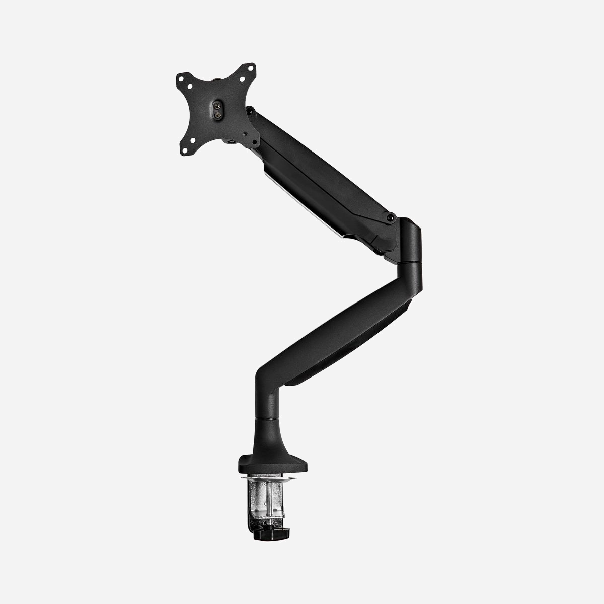 StarTech.com ARMPIVOTHDB Support Écran 13-32" VESA 75/100mm Bras Articulé Mouvement Complet ±90° Inclinaison, 180° Pivot, Hauteur Ajustable, Charge 9kg - Support d'écran VESA | Un écran unique jusqu'à 81 cm | Articulé<br/><br/>Libérez de l'espace tout en favorisant l'ergonomie de votre environnement de travail. Ce bras d’écran pour bureau facilite l'installation de votre écran au-dessus de votre bureau ou de votre table en toute sécurité, ainsi que le réglage en hauteur en un seul geste. Vous pouvez installer un écran de 13 po à 32 po et le bras d’écran présente une finition noire élégante qui complète votre espace de travail.<br/><br/>Montez votre écran au-dessus de votre bureau pour libérer de l'espace<br/><br/>Ce bras d’écran ultra-robuste économise de l'espace sur votre surface de travail en élevant votre écran au-dessus de votre bureau ou de votre table.<br/><br/>Réglage de la hauteur sans effort<br/><br/>Ce bras d’écran est équipé d'un cylindre de ressort à gaz qui vous permet de surélever ou d'abaisser votre écran très facilement, avec un réglage en hauteur pouvant atteindre 13,1 po. Ajustez la tension en fonction du poids de votre écran pour pouvoir le repositionner facilement.<br/><br/>Réglez la position de votre écran pour un confort optimal<br/><br/>Le bras d’écran articulé à mouvement complet s'étend jusqu'à 23,8 po, ce qui permet de trouver facilement l'angle de vision idéal. Pivotez votre écran à 180 degrés pour partager votre écran tout en collaborant avec d'autres personnes. Inclinez votre écran à 90 degrés pour un angle de vue confortable ou faites-le pivoter à 180 degrés pour un affichage paysage ou portrait.<br/><br/>Installation facile<br/><br/>Le support d’écran VESA est facile à installer (équerre de fixation à vis ou par œillet pour bureau) et offre une gestion des câbles intégrée. Le panneau VESA démontable permet de fixer ou de retirer facilement votre écran.<br/><br/>The StarTech.com Advantage<br/>