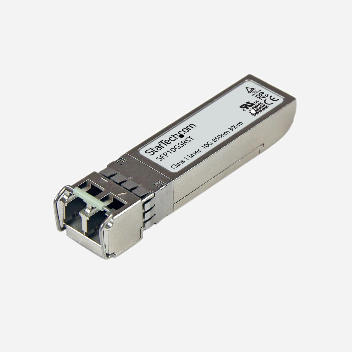 StarTech.com SFP+ FET-10G-ST Transceiver 10GBASE-SR, Fibre Multimode, 10 Gbps, 850nm, LC, 100m, Compatible Cisco FET-10G, DDM - 10 Gbps | Multimode | LC | 100 m | Garantie à vie<br/><br/>Le FET-10G-ST est un module de transceiver SFP+ fibre optique compatible Cisco FET-10G qui a été conçu, programmé et testé pour fonctionner avec des commutateurs et des routeurs de marque Cisco®. Il vous assure une connectivité de 10 GbE par câble en fibre optique, sur les réseaux compatibles 10GBASE-SR et sur une distance maximale de 100 m.<br/><br/>Spécifications techniques :<br/>• Longueur d'onde : 850 nm<br/>• Vitesse de transfert de données maximum : 10 Gbps<br/>• Type : multimode<br/>• Type de connexion : Connecteur de LC<br/>• Distance de transfert maximum : 100 m<br/>• MTBF : 498 745 585 heures<br/>• Consommation d'énergie :<br/>• Digital Diagnostics Monitoring (DDM) : Oui<br/><br/>Ce module SFP+ fibre optique est échangeable à chaud, ce qui facilite les mises à niveau et les remplacements en réduisant les coupures de réseau.<br/><br/>SFP de StarTech.com<br/>StarTech.com propose une vaste gamme de modules SFP et de câbles SFP à raccordement direct qui vous procurent la commodité et la fiabilité dont vous avez besoin pour compter sur votre réseau.<br/><br/>The StarTech.com Advantage<br/>