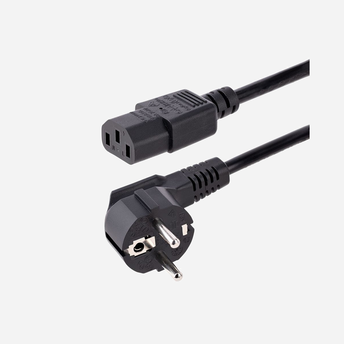 StarTech.com Cordon Alimentation PC 3m, Schuko CEE 7/7 vers IEC 60320 C13, 18AWG, 10A 250V, PVC, Noir, RoHS - Cordon d'Alimentation pour Ordinateurde 3m, 18AWG, Câble Schuko UE vers C13<br/><br/>Remplacement universel pour les câbles d'alimentation CEE 7/7 à C13<br/><br/>Ce cordon d'alimentation de remplacement est doté d'une fiche à deux broches EU Schuko CEE 7/7 et d'une fiche femelle IEC C13. Il est compatible avec la plupart des moniteurs, PC, scanners et imprimantes.<br/><br/>Construction de haute qualité<br/><br/>Ce cordon d'alimentation pour moniteur est universel pour tous les moniteurs qui disposent d'une entrée C14. Construit avec des fils à trois conducteurs de 18 AWG et conçu pour supporter 250 V à 10 AI, il est construit avec des connecteurs entièrement moulés avec serre-fils, assurant des connexions fiables et durables pour votre appareil.<br/><br/>Tests complets des produits et assistance technique de niveau expert<br/><br/>StarTech.com effectue des tests approfondis de compatibilité et de performance pour tous ses produits afin de s'assurer que nous respectons ou dépassons les normes de l'industrie et que nous fournissons des produits de haute qualité à nos clients. Nos conseillers techniques StarTech.com locaux disposent d'un large éventail de compétences en matière de produits. Ils travaillent aux côtés des ingénieurs de StarTech.com pour fournir un soutien avant et après la vente.<br/><br/>The StarTech.com Advantage<br/>