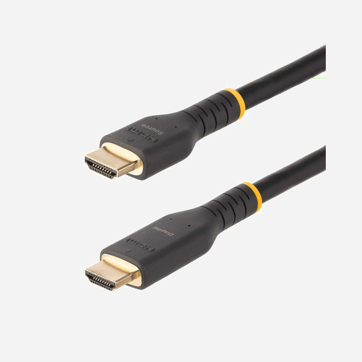 StarTech.com Câble HDMI Actif 10m, HDMI 2.0, 4K 60Hz, UHD, 18Gbps, HDR10, ARC, Ethernet, Cuivre AWG28, Connecteurs Or, HDCP 2.2 - Connectez des appareils compatibles HDMI 4K jusqu'à 10 m de distance sans perte de signal<br/><br/>Ce câble HDMI actif de 10 mètres avec Ethernet établit une connexion entre les appareils compatibles HDMI sur de longues distances, idéal pour les passages de câbles à la maison et au bureau.<br/><br/>Câble HDMI haut débit<br/><br/>Ce câble HDMI haut débit prend en charge des résolutions allant jusqu'à 4K à 60Hz (4096 x 2160p), une bande passante de 18Gbps, une gamme dynamique élevée (HDR10), un canal de retour audio (ARC) et Dolby Vision, pour des rapports de contraste élevés et des couleurs vives.<br/><br/>Connexions fiables sur de longues distances<br/><br/>Le câble est doté d'un circuit amplificateur intégré, qui booste activement le signal HDMI, sans nécessiter d'alimentation externe. C'est la solution parfaite pour des transmissions plus longues sans aucune perte de signal. Il comporte des étiquettes de source et d'affichage sur les connecteurs pour s'assurer que l'écran et la source sont correctement connectés.<br/><br/>The StarTech.com Advantage<br/>
