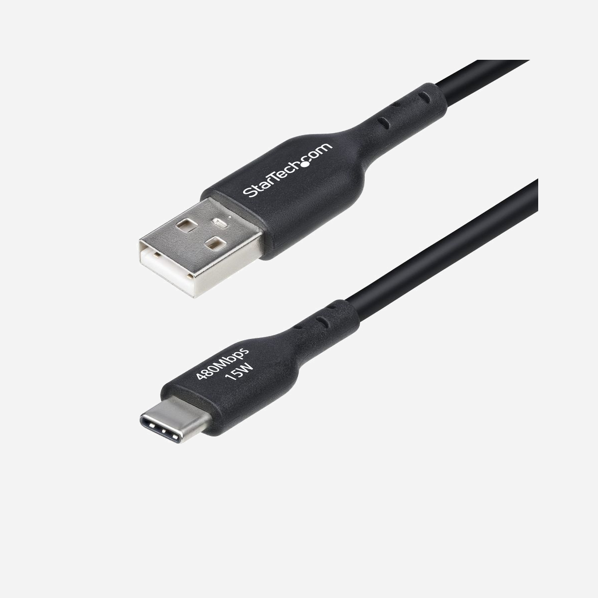StarTech.com Câble USB-A vers USB-C 2m USB 2.0 3A Gaine TPE Noire - USB2AC2MNC - Charge et Synchronisation - AWG 22/30 - Contacts Nickel - Connecter un appareil USB Type-C à un chargeur mural USB-A ou à un ordinateur hôte<br/><br/>Chargez un appareil mobile USB Type-C ou transférez des fichiers vers un ordinateur hôte USB-A avec ce câble USB-A vers USB-C de haute qualité. Le câble de charge USB-A vers USB-C prend en charge jusqu'à 15 W et 3 A de sortie pour une charge rapide. Il prend en charge les taux de transfert USB 2.0 (480 Mbps) et convient à une utilisation générale.<br/><br/>Construction de Qualité<br/><br/>Conçu pour une utilisation fréquente ou quotidienne, le câble de charge USB-A vers USB-C est doté d'une gaine extérieure en TPE robuste pour une meilleure résistance à l'usure. Son soulagement de tension flexible et ses connecteurs plaqués nickel sont conçus pour supporter plus de 10 000 cycles d'insertion; améliorant ainsi sa durabilité et sa longévité.<br/><br/>Chargez des Appareils Mobiles<br/><br/>Le câble de charge USB de 2 m est idéal pour les postes de travail de bureau ou pour une utilisation dans des endroits où une longueur supplémentaire est souhaitée.<br/><br/>Facilitant une sortie allant jusqu'à 3 A, le câble de charge USB-C peut recharger rapidement un smartphone ou une tablette. Pour l'utiliser; connectez le câble d'un appareil USB-C à un chargeur mural USB-A.<br/><br/>The StarTech.com Advantage<br/>