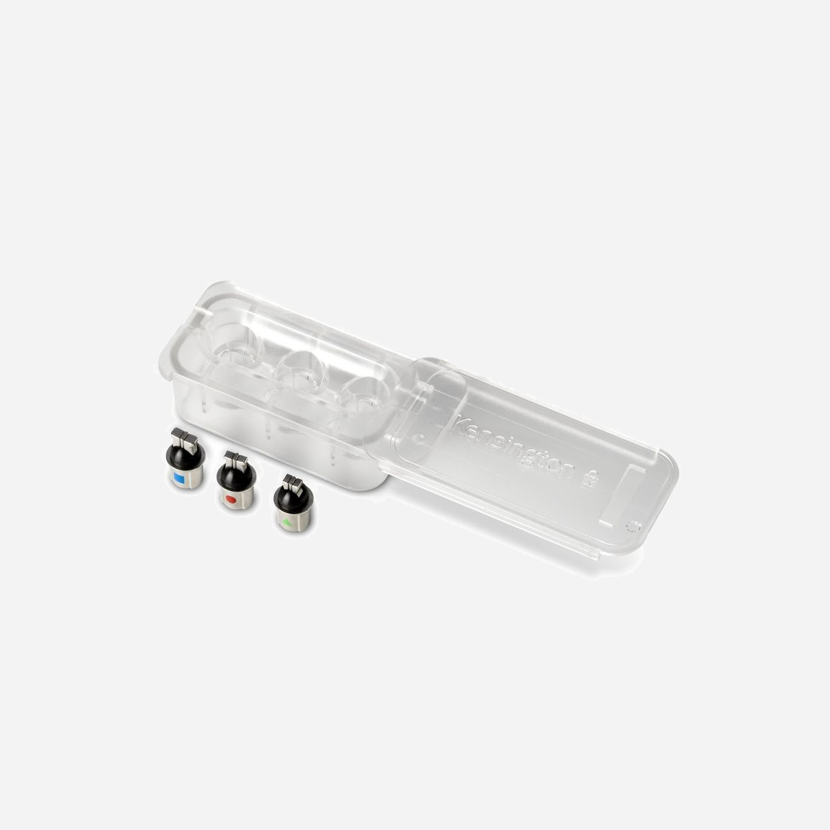 Kensington Kit de 3 Embouts de Rechange pour Câbles de Sécurité 3-en-1 (Standard, Nano, Wedge) - Argent, 20g, Ref K62315WW - Identiques à ceux fournis avec le câble de sécurité 3 en 1 (pour encoches Kensington standard, nano et Wedge), ces embouts sont idéals si vous avez égaré les vôtres ou souhaitez simplement en avoir plus. Inclut une boîte de rangement pratique et sécurisée à attacher sur le câble Les embouts de sécurité sont facilement interchangeables. Leur résistance, endurance physique et résilience mécanique sont testées et vérifiées.<br><br>Embouts identiques à ceux fournis avec le câble de sécurité universel 3 en 1. Compatibles avec les encoches Kensington standard, nano et Wedge, quelle que soit la marque ou génération de l’appareil.<br>La boîte de rangement incluse permet d’organiser facilement les embouts.<br>Les embouts de sécurité sont facilement interchangeables. Aucun outil n’est nécessaire.<br>Vérifiés et testés conformément aux normes strictes de l’industrie en termes de résistance, d’endurance physique et de résilience mécanique.<br>Compatibles avec tous les câbles de sécurité universels 3 en 1 de Kensington : à clé individuelle (K62318WW), avec clé passe (K62319M, K62319EUM), à combinaison réinitialisable (K62316WW) et sérialisés à combinaison en pack de 25 (K60615WW).