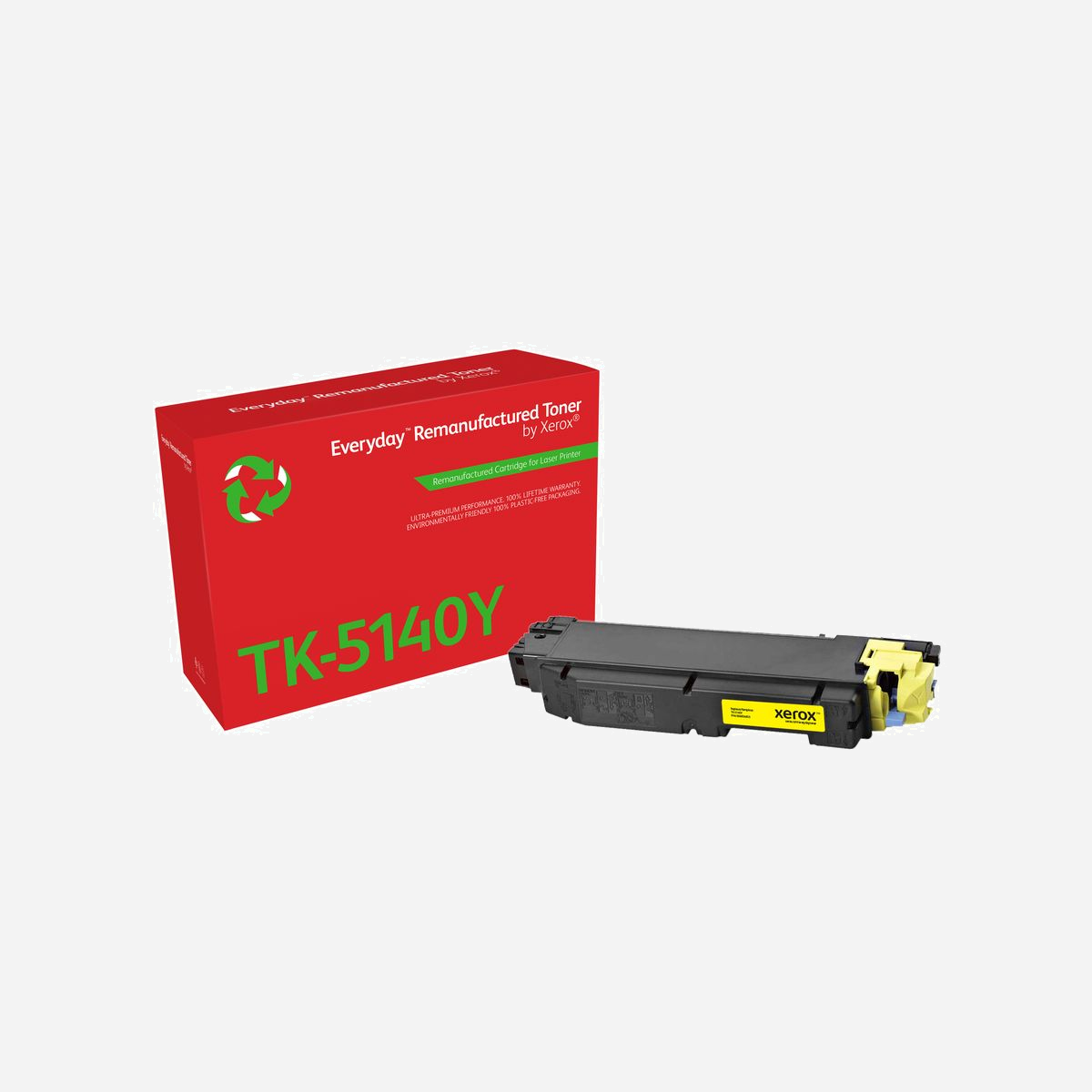 Xerox 006R04803: Toner Remanufacturé Jaune Standard 5000 pages, Compatible Kyocera TK-5140Y pour ECOSYS M6030cdn/M6530cdn/P6130cdn. Certification RoHS/REACH. - Rien de mieux que d’agir dans le respect de l’environnement pour protéger notre planète, votre entreprise et vos collaborateurs. Le toner remis à neuf Everday de Xerox a une empreinte carbone plus faible que n’importe quelle autre cartouche de toner jetable, parce que vous ne devriez pas avoir à choisir entre faire votre part et réduire votre impact environnemental et vos coûts de toner. Grâce à la compatibilité avec les marques d’imprimantes les plus populaires, vous pouvez profiter de la gestion et de la qualité incomparables de Xerox, quelle que soit votre imprimante.