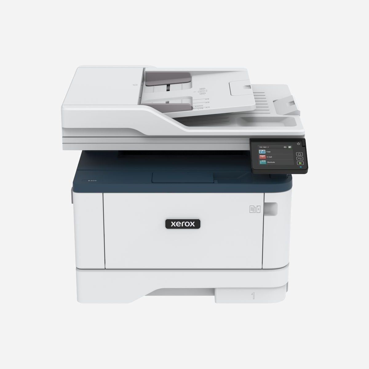 Xerox B305V_DNI Multifonction Laser Mono A4 Recto/Verso 38ppm, 2400x2400 DPI, Wi-Fi, Ethernet, 350 Feuilles, PS3/PCL5e/6, Numérisation Couleur 600 DPI - L’imprimante multifonction Xerox B305 intègre la connectivité Wi-Fi avec Wi-Fi Direct, et une configuration facile grâce au logiciel Xerox® Smart Start. À peine déballée, elle assure une efficacité totale. Imprimez depuis vos appareils mobiles grâce à la prise en charge du service d’impression Apple Mopria et de l’impression Chromebook. Conçue pour les petites entreprises qui doivent imprimer, copier et numériser. L’imprimante B305 est une machine à toute épreuve. Elle combine des fonctions telles que l’impression recto verso automatique sur papier de format lettre et légal, un chargeur automatique de documents de 50 feuilles, une capacité papier standard de 250 feuilles, un processeur double cœur de 1 GHz avec 512 Mo de mémoire vive, et un volume d’impression mensuel pouvant atteindre 2 500 pages. Faites-en plus avec Xerox Workflow Central en option : convertir des documents dans d’autres langues, transformer des messages manuscrits en documents texte partageables, créer des fichiers audio à partir du papier pour les écouter en déplacement, biffer automatiquement des informations confidentielles et convertir les numérisations en applications Microsoft Office. Notre programme Green World Alliance vous permet de recycler les cartouches de toner sans tracas.