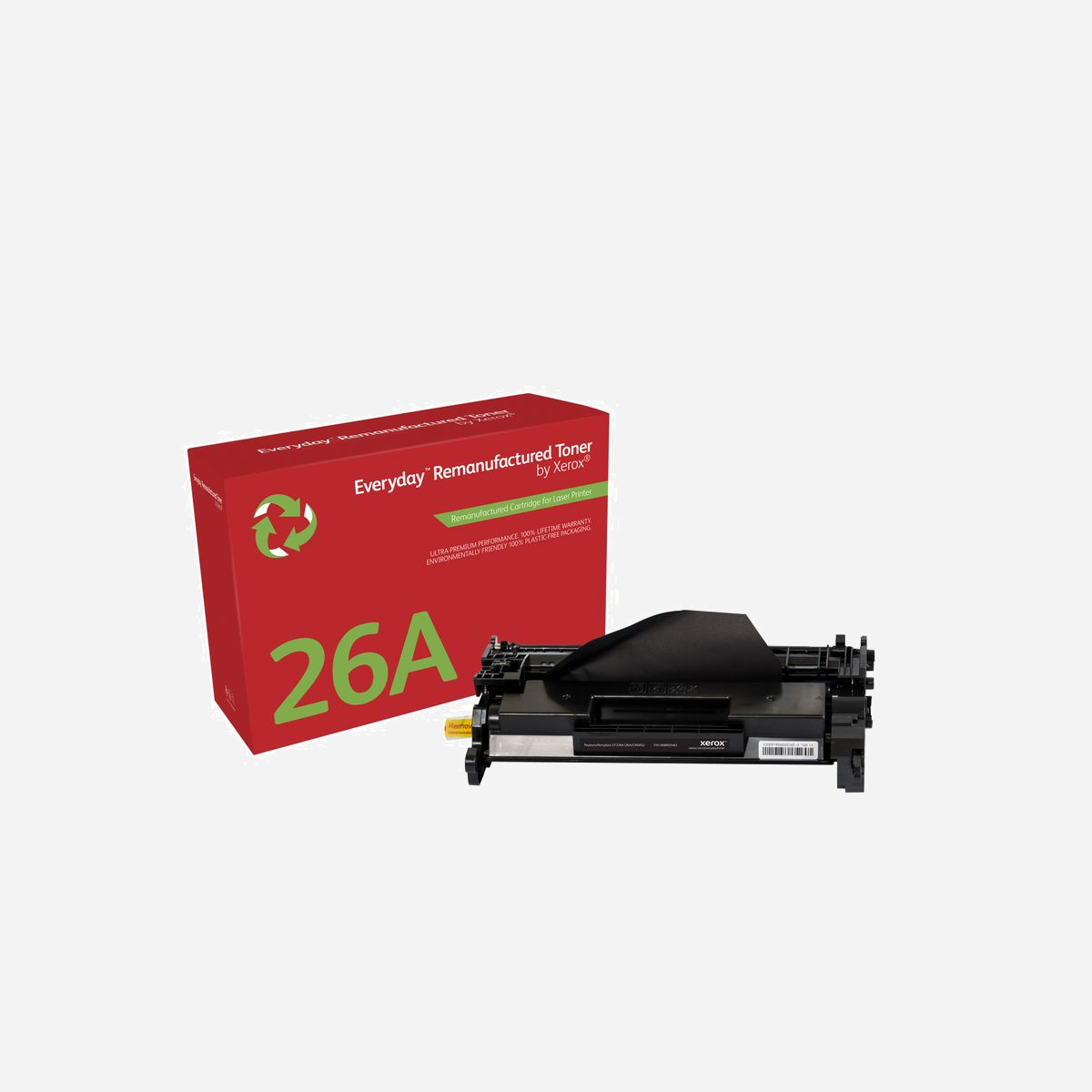 Xerox 006R03463 Toner Remanufacturé Compatible HP 26A (CF226A) Noir, Rendement Standard 3100 Pages, LaserJet Pro M402/M426, Certifié RoHS/REACH/CE/STMC/ISO 9001 - Rien de mieux que d’agir dans le respect de l’environnement pour protéger notre planète, votre entreprise et vos collaborateurs. Le toner remis à neuf Everday de Xerox a une empreinte carbone plus faible que n’importe quelle autre cartouche de toner jetable, parce que vous ne devriez pas avoir à choisir entre faire votre part et réduire votre impact environnemental et vos coûts de toner. Grâce à la compatibilité avec les marques d’imprimantes les plus populaires, vous pouvez profiter de la gestion et de la qualité incomparables de Xerox, quelle que soit votre imprimante.