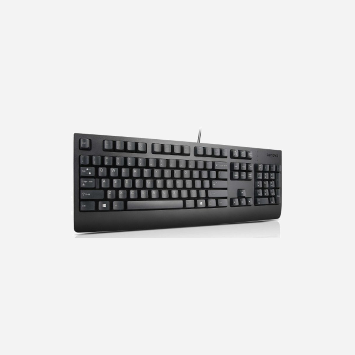 Clavier Lenovo 4X30M86893 USB QWERTZ Allemand Noir, taille réelle 100%, connectivité filaire, durée de vie 10M frappes, dimensions 453.3x168.8x34.16mm - Lenovo 4X30M86893. Facteur de forme du clavier: Taille réelle (100 %). Style de clavier: Droit. Technologie de connectivité: Avec fil, Interface de l'appareil: USB, Disposition des touches du clavier: QWERTZ, Utilisation recommandée: Universel. Couleur du produit: Noir