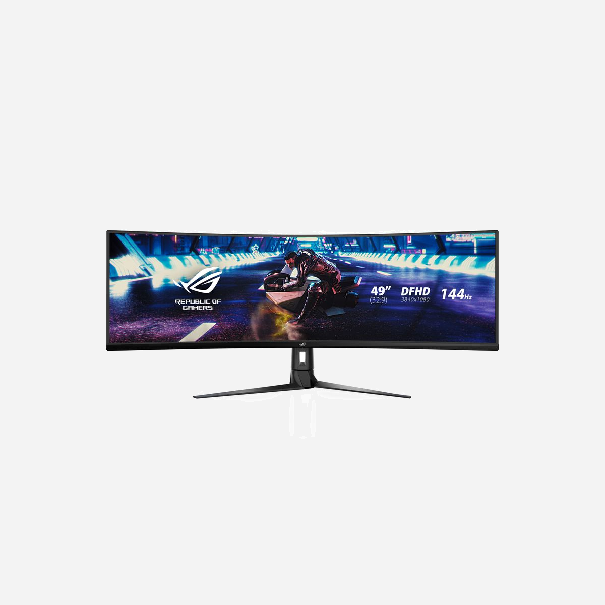 ASUS ROG Strix XG49VQ - Écran PC LED 49" Ultra-Wide 3840x1080 VA 144Hz 4ms 450cd/m² DisplayHDR 400 FreeSync Premium Pro HDMI/DP - <b>L'ULTRA WIDE REVU À LA HAUSSE</b><br>Le ROG Strix XG49VQ est un moniteur gaming Ultra-Wide de 49 pouces affichant une fréquence de rafraîchissement à 144 Hz pour une expérience qui frôle le réel dans vos jeux vidéo préférés. En plus d'être certifié conforme à la norme DisplayHDR™ 400, il est équipé des technologies Radeon™ FreeSync 2 et HDR avec espace colorimétrique DCI-P3 à 90 %.<br><br><b>DÉCOUVREZ LA PUISSANCE DE L'ULTRA WIDE</b><br>Le moniteur gaming de 49 pouces ROG Strix XG49VQ est incurvé à 1 800 R pour un rendu ultra-réaliste en jeux ainsi qu'une flexibilité hors pair pour le multitâche. Avec un rapport d'aspect à 32:9, cet écran Ultra-Wide est aussi grand que deux moniteurs de 27 pouces placés côte à côte, à cela près qu'aucun cadre ou espace superflu ne rentre dans votre champ de vision.<br><br><b>TAUX DE RAFRAÎCHISSEMENT DE 144 HZ</b><br>Le ROG Strix XG49VQ bénéficie d'une fréquence de rafraîchissement ultra-rapide de 144 Hz pour des jeux 100 % fluides sans le moindre lag, quel que soit le rythme de l'action ou l'exigence des graphismes.<br><br><b>RADEON FREESYNC™ 2 HDR POUR UN GAMELAY FLUIDE</b><br>Le ROG Strix XG49VQ intègre la technologie FreeSync™ 2 HDR pour des images fluides, une latence réduite, une meilleure luminosité et des contrastes plus marqués. Qu'ils s'agisse de contenus standards ou HDR, FreeSync 2 réduit les latences et élimine l'Input Lag typiquement associé aux contenus HDR.<br><br><b>TECHNOLOGIE HDR AVEC ESPACE COLORIMÉTRIQUE DCI-P3 À 90 %.</b><br>Pour une expérience de qualité en HDR, nos ingénieurs ROG ont testé chaque moniteur avant commercialisation, afin qu'ils soient tous certifiés conformes à la norme d'affichage DisplayHDR™ 400. Pour répondre à cette norme, la luminance maximale du ROG Strix XG49VQ s'élève à 450 cd/m2 soit 50 % plus élevée que la gamme dynamique standard des moniteurs. En outre, le XG49VQ peut se targuer d'avoir un espace colorimétrique DCI-P3 à 90 % et des contrastes marqués.<br>* Les données sont issues du site : displayhdr.org/<br><br><b>PICTURE-BY-PICTURE (PBP)</b><br>Avec sa dalle Ultra-Wide, ses multiples ports E/S et sa compatibilité avec le mode PBP, le ROG Strix XG49VQ vous permet de visionner simultanément le contenu de trois sources différentes afin d'enrichir votre expérience gaming notamment sur Xbox One ou PS4 tout en suivant des vidéos Twitch en direct sur votre PC.<br><br><b>RACCOURCIS DU MODE PICTURE BY PICTURE (PBP)</b><br>Grâce à des raccourcis pratiques, le ROG Strix XG49VQ affiche côte à côte plusieurs sources vidéos et vous permet d'ajuster manuellement leur disposition.<br><br><b>TECHNOLOGIE ASUS SHADOW BOOST</b><br>La technologie Shadow Boost éclaircit les zones sombres de votre univers de jeu sans surexposer les zones plus claires. Elle améliore l'affichage tout en facilitant le repérage de vos ennemis dissimulés à travers la map.<br><br>Vous avez désormais la possibilité de choisir entre plusieurs modes HDR pour ajuster les performances du moniteur en fonction du contenu affiché à l'écran.<br><br><b>TECHNOLOGIE ASUS GAMEPLUS</b><br>Quatre viseurs différents, qui se superposent à votre interface, vous sont proposés pour choisir ce qui vous conviendra le mieux pour jouer.<br><br>La fonction exclusive ASUS GamePlus est un raccourci qui vous permet de bénéficier d'améliorations directement dans vos jeux et ainsi jouer à votre plein potentiel.Cette fonction a été développée avec la participation de pro-gameurs, leur permettant de pratiquer et améliorer leurs talents.<br><br>LOGICIEL EXCLUSIF ASUS DISPLAYWIDGET<br>Technologie exclusive ASUS GameVisual<br><br>Mode MOBA RTS/RPG FPS sRGB Paysage Course Cinéma<br>Améliore la couleur des barres de vie/de mana de vos ennemis pour que vous voyiez en un coup d'oeil les dégâts que vous leur causez.<br><br><b>CONNECTIQUE TOUT TERRAIN</b><br>Le ROG Strix XG49Q offre une large sélection d'options de connectique dont un port DisplayPort 1.2, deux sorties HDMI et deux ports USB 3.0.<br><br><b>TECHNOLOGIE ULTRA-LOW BLUE LIGHT</b><br>Le ROG Strix XG49VQ intègre également la technologie ASUS Ultra Low Blue Light Filter, certifiée par TÜV Rheinland, qui protège l'utilisateur de la lumière bleue. Choisissez parmi quatre filtres différents via le menu à l'écran.<br><br><b>TECHNOLOGIE FLICKER-FREE</b><br>La technologie Flicker-Free réduit le clignotement pour minimiser la fatigue visuelle lors d'intenses sessions gaming : profitez d'une expérience visuelle plus confortable !<br><br><b>UN DESIGN ERGONOMIQUE</b><br>Le ROG Strix XG49VQ est soutenu par un pied de support ergonomique. Ce dernier vous permet de faire pivoter, d'incliner et d'ajuster la hauteur du moniteur pour vous garantir un angle de vision idéal.