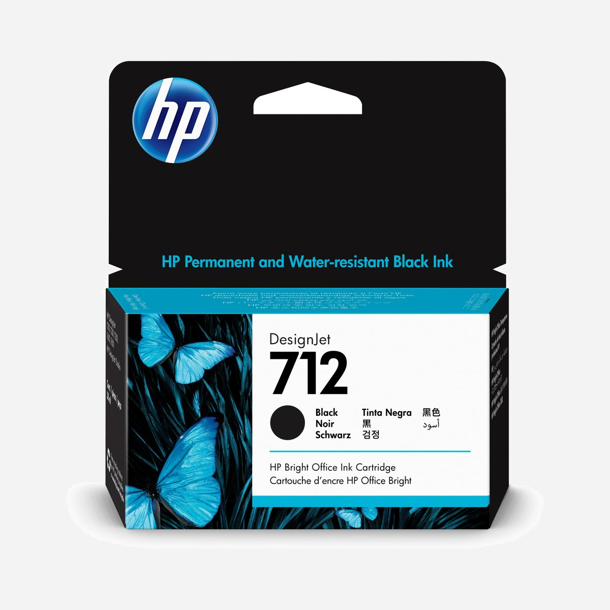 HP Cartouche d'encre DesignJet 712 Noir 3ED70A - Encre Pigmentée 38ml - Compatibilité DesignJet T210/T230/T250/T630/T650 - Vous pourrez respecter tous vos délais avec les encres HP Bright Office authentiques conçues pour optimiser votre manière de travailler en offrant un fonctionnement fiable qui maximise la durée de vie de la tête d'impression et qui contribue à assurer la protection de garantie HP.