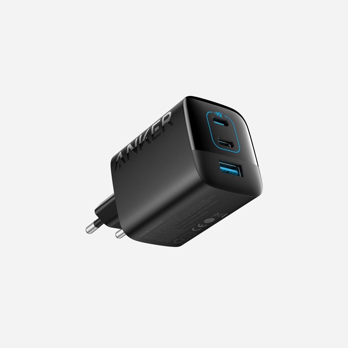 Anker 336 Charger (67W) USB Power Delivery/PowerIQ 3.0/Quick Charge 3.0 Type C Noir - Chargeur Secteur Intérieur 3 Ports (67W/67W/22.5W) EU - Anker 336 Charger (67W). Type de chargeur: Intérieure, Type de source d'alimentation: USB, Compatibilité de chargeur: Ordinateur portable, Téléphone portable, Ordinateur portable, Chargeur électrique, Smartphone,..., Charge rapide. Couleur du produit: Noir