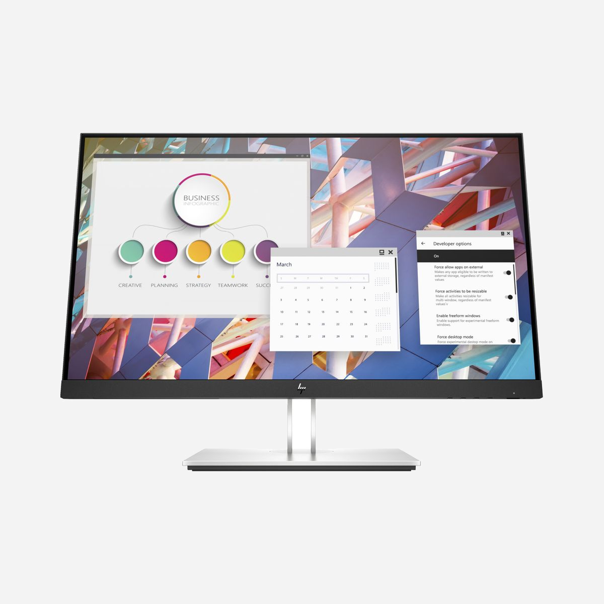 HP Ecran E24 G4 FHD 23.8" IPS 1920x1080 250cd/m² 5ms GTG VGA HDMI DisplayPort USB 3.2 Hub VESA 100x100 HP Eye Ease Noir Référence 9VF99AA#ABB - Améliorez votre expérience visuelle globale<br>Travaillez confortablement et restez concentré grâce aux caractéristiques ergonomiques optimisées et à la résolution Full HD de l'écran Full HD E24 G4, doté de HP Eye Ease, dont la conception répond spécifiquement à vos attentes. Simplifiez la vie de votre département informatique avec la facilité de gestion à distance.