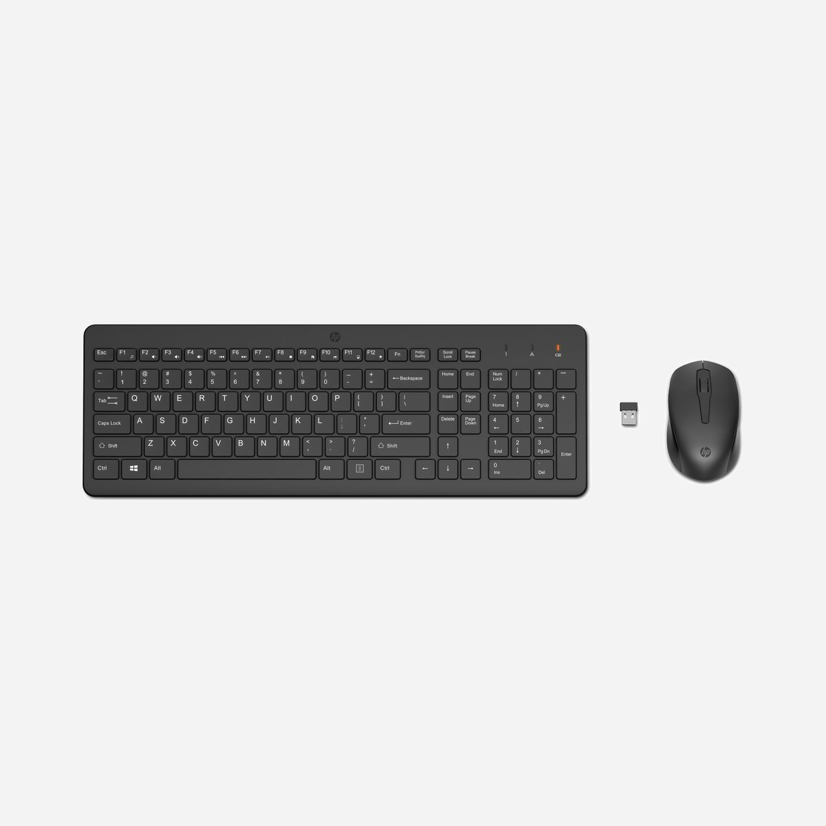 HP Ensemble Clavier et Souris Sans Fil 330 (2V9E6AA) RF 2.4GHz, Clavier Taille Réelle, Pavé Numérique, Souris Ambidextre 2 Boutons, Noir, Piles AAA - Sans fil. Précis. Confortable.<br>Précis, ergonomique et prêt à l’emploi, cet ensemble souris-clavier réunit les fonctionnalités dont vous avez besoin au quotidien, où que vous soyez.