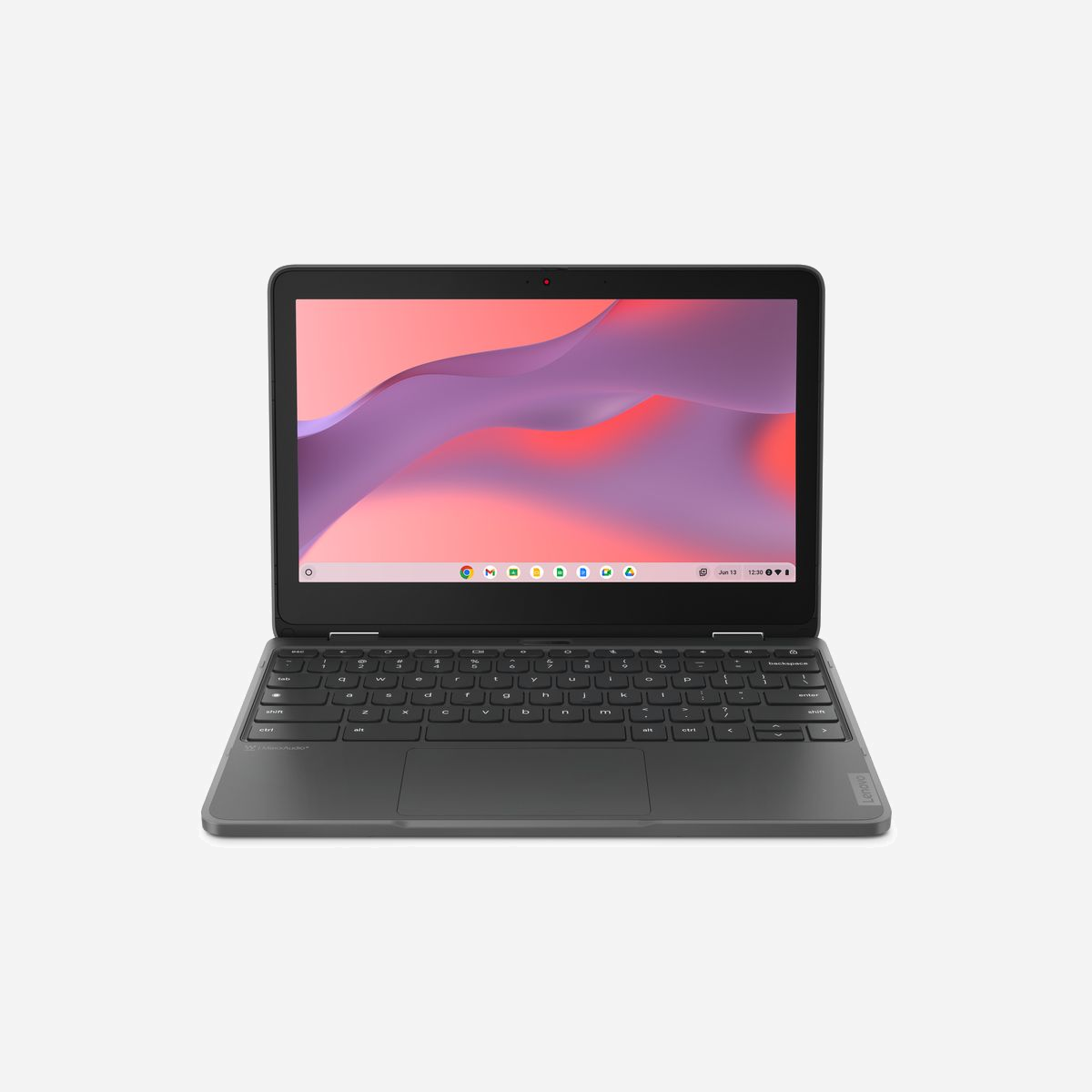 Lenovo 300e Yoga Gen 4 Chromebook 11.6" HD Tactile MediaTek Kompanio 520 8Go LPDDR4x 64Go eMMC Wi-Fi 6 ChromeOS Graphite Grey (82W2000KFR) - <b>La flexibilité pour apprendre partout</b><br>- Chromebook robuste de 29,46 cm (11,6"), conçu pour les élèves mobiles<br>- Équipé de processeurs MediaTek, avec circuit graphique intégré<br>- Fonctionnement fluide et sécurisé sous ChromeOS<br>- Écran HD multitactile avec, en option, un stylet avec rangement<br>- Autonomie d’une journée entière, audio impressionnant et Wi-Fi 6 super-rapide<br>