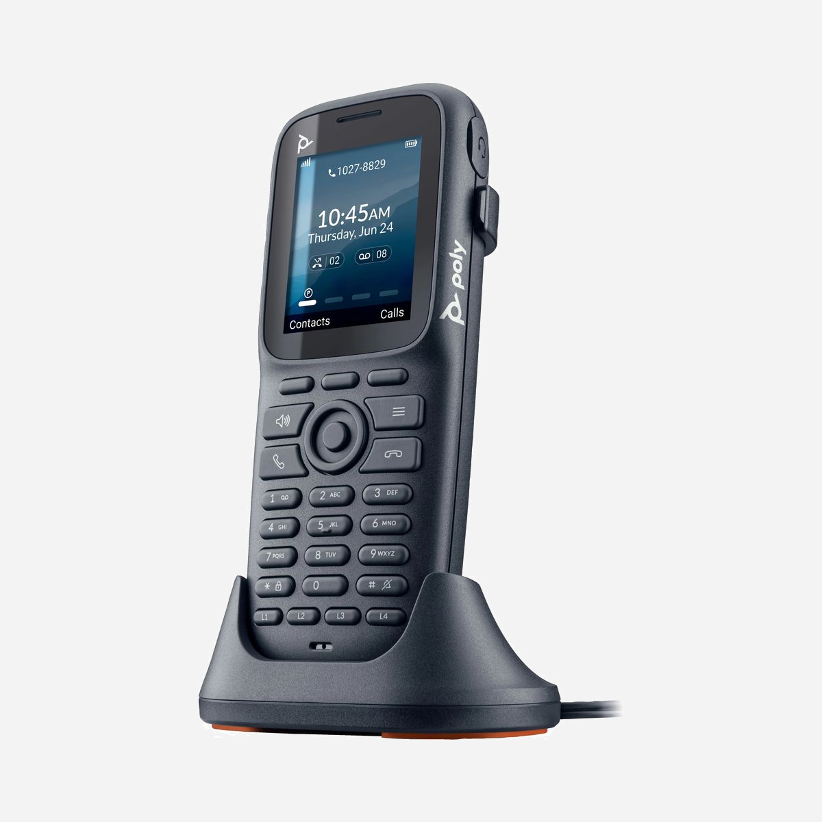 POLY Rove 20 : Station de Base DECT Mono-Cellule 1880-1900 MHz B1 + Combiné, Écran 2", Portée 50m, Autonomie 35h, Codecs G.165/G.168 - Nous avons la réponse à vos besoins<br>Continuez votre conversation à tout moment, où que vous soyez au bureau. Conçue pour les collaborateurs sur site, la solution de téléphone IP DECT™ sans fil Poly Rove 20 vous offre la possibilité de vous déplacer librement et présente une adaptation flexible à mesure que vous évoluez.