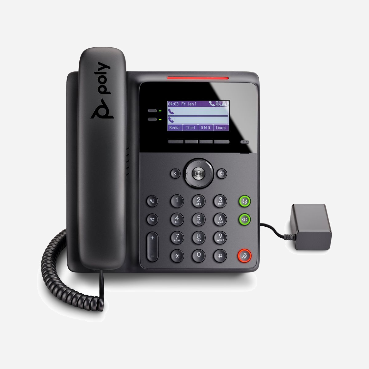 POLY Téléphone IP Filaire 85W94AA, Gigabit Ethernet, PoE Non Supporté, Codecs G.711/G.722/G.729/OPUS/iLBC, LCD, Montage Bureau/Mural - <br>