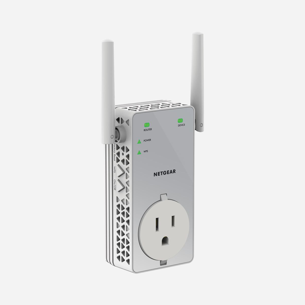 NETGEAR EX3800-100FRS Émetteur Réseau AC750 Wi-Fi 5 (802.11ac) 750 Mbps, 1 x RJ-45 10/100Base-T(X), Gris, Dimensions 114x64x44.5 mm - NETGEAR AC750. Type: Émetteur réseau. Technologie de cablâge: 10/100Base-T(X), Standards réseau: IEEE 802.11ac, IEEE 802.11b, IEEE 802.11n, Standards wifi: Wi-Fi 5 (802.11ac), 802.11b, 802.11g, Wi-Fi 4 (802.11n). Couleur du produit: Gris. Largeur: 114 mm, Profondeur: 64 mm, Hauteur: 44,5 mm