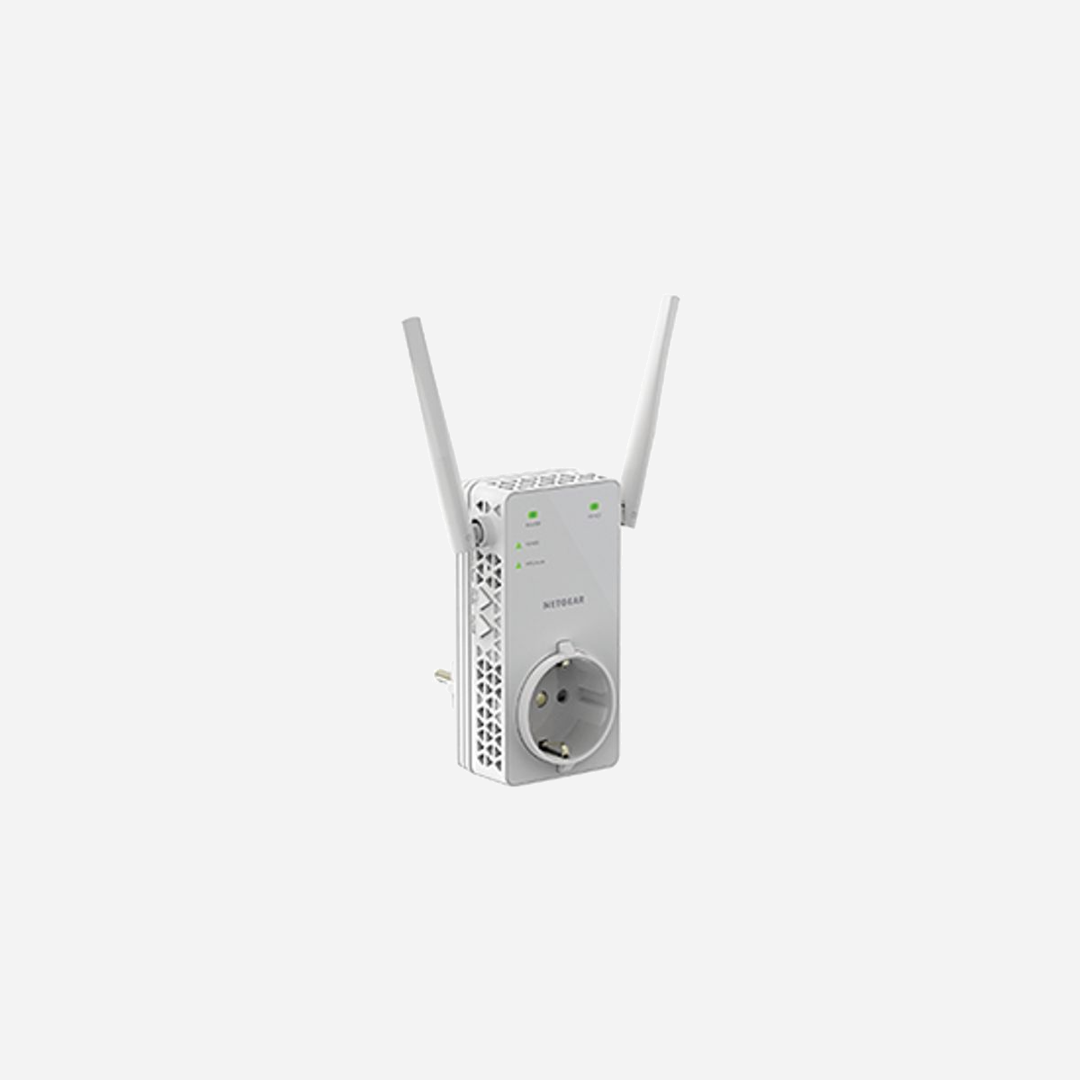 NETGEAR EX6130 Répéteur WiFi AC1200 Dual Band 802.11a/b/g/n/ac, 1200 Mbit/s, Port Ethernet, WPS, Antennes externes, Mode Répéteur/Point d'accès - Grâce à ce répéteur Wifi AC1200, dynamisez la couverture Wifi de votre domicile. Sa prise murale pratique vous permet d'installer le répéteur où vous en avez besoin, tandis que son design unique facilite l'accès à votre prise. Avec des vitesses pouvant atteindre 1200 Mbit/s et un port Ethernet supplémentaire, profitez d'un débit accru pour les jeux en ligne ou la diffusion de contenu en streaming via une connexion Wifi ou filaire. <br><br>Les répéteurs Wifi boostent votre connexion Wifi existante et offrent une vitesse et une couverture supérieures dans les zones recevant un faible signal. Améliorez le Wifi chez vous et profitez d'une meilleure connexion pour vos iPad®, smartphones, ordinateurs portables et autres appareils.<br>- Connexion Wifi Dual Band atteignant 1200 Mbit/s<br>- Prise en charge des nouveaux appareils Wifi 802.11ac et b/g/n<br>- Bouton pour mode Répéteur ou Point d'accès pour une configuration simplifiée<br>- Mise à niveau en toute simplicité vers la norme 802.11ac grâce au mode Point d'accès<br><br><b>Connexion Wifi AC1200 améliorée</b><br>Augmentez la portée de votre réseau Wifi AC1200 existant.<br><br><b>Antennes externes</b><br>Pour une meilleure couverture Wifi.<br><br><b>Deux modes Wifi</b><br>Développez votre réseau Wifi existant ou créez un nouveau point d'accès Wifi 11ac.<br><br><b>Wifi Dual Band simultané</b><br>Augmentez la vitesse de vos connexions Wifi 2,4 et 5 GHz jusqu'à 1200 Mbit/s et réduisez les interférences.<br><br><b>Technologie FastLane™</b><br>Utilisez les deux bandes Wifi pour établir une connexion optimale, idéale pour visionner du contenu HD en streaming et jouer en ligne.<br><br><b>Port Ethernet</b><br>Connectez à votre réseau Wifi un appareil filaire comme une console de jeux ou un téléviseur connecté.